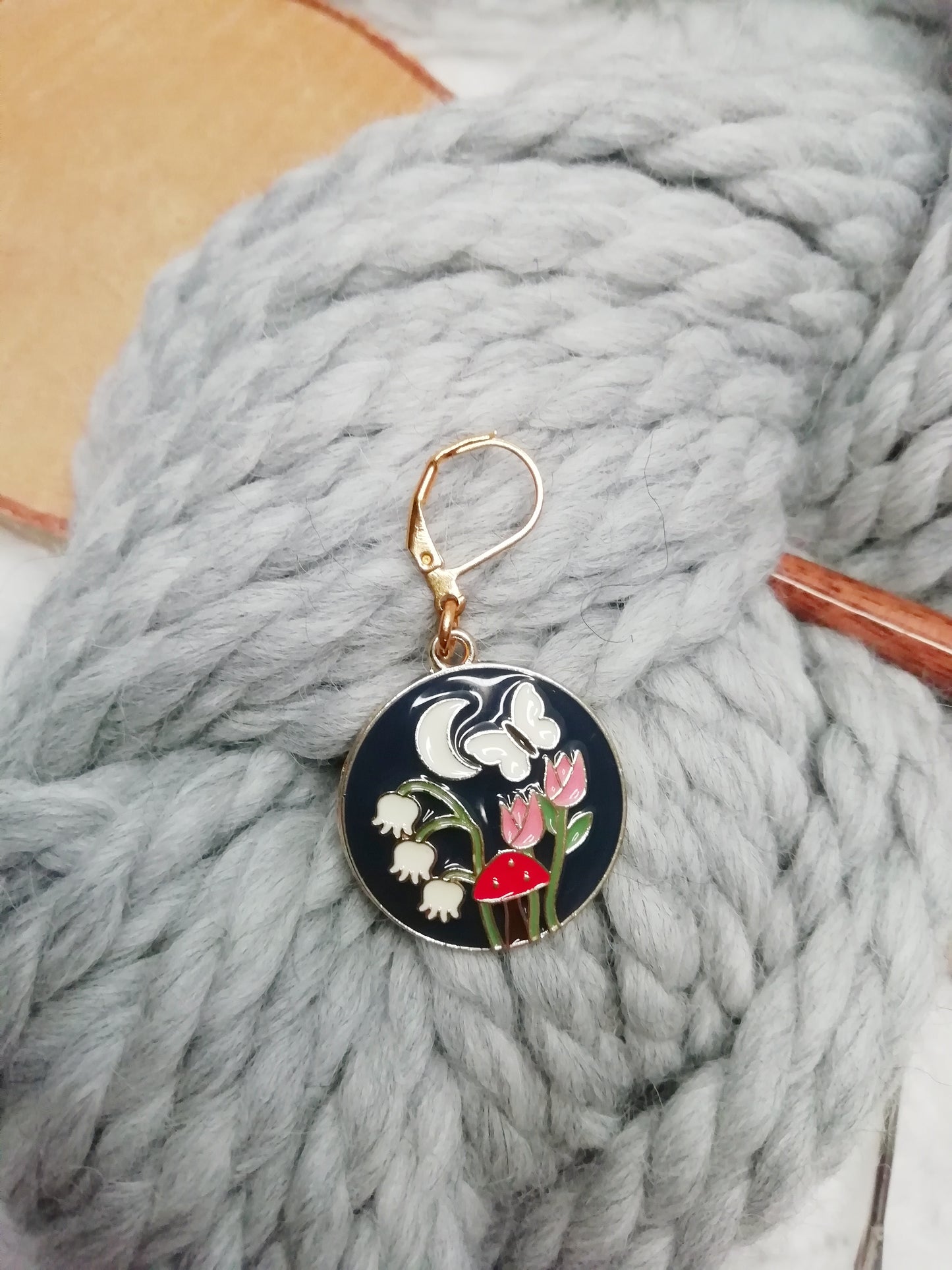 Stitch marker / marqueur de mailles Médailles champignons