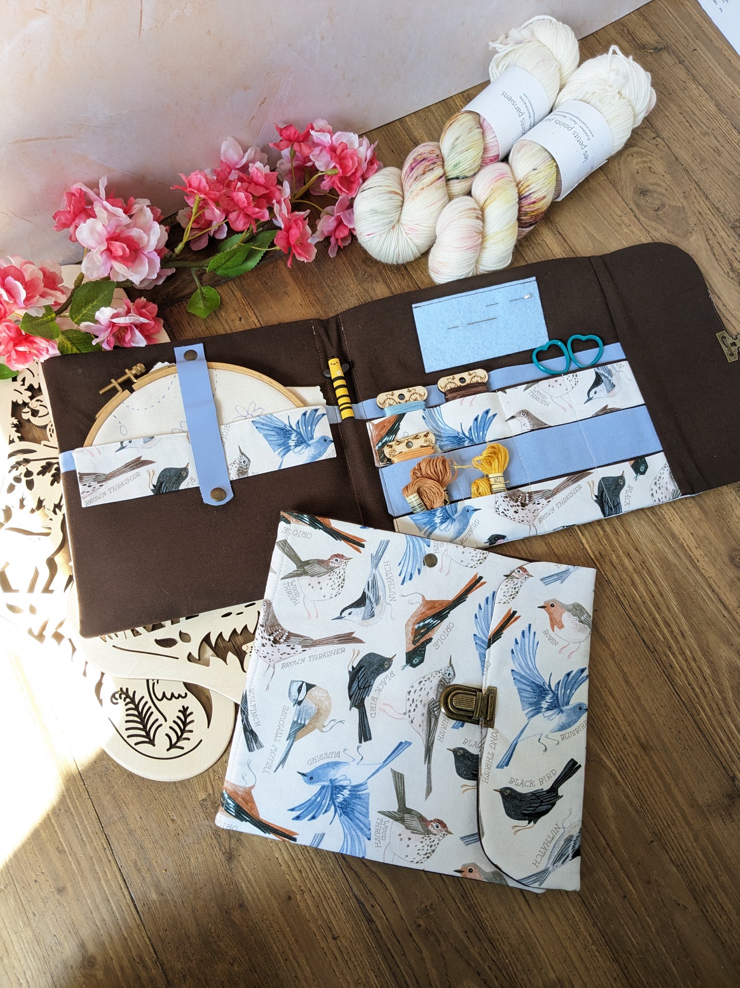 Pochette à broderie Oiseaux d'hiver