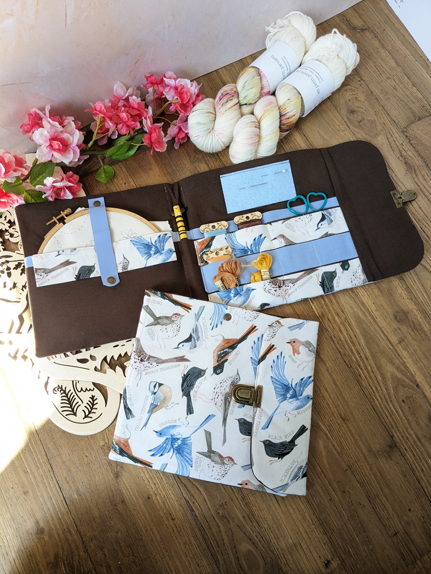 Pochette à broderie Oiseaux d'hiver