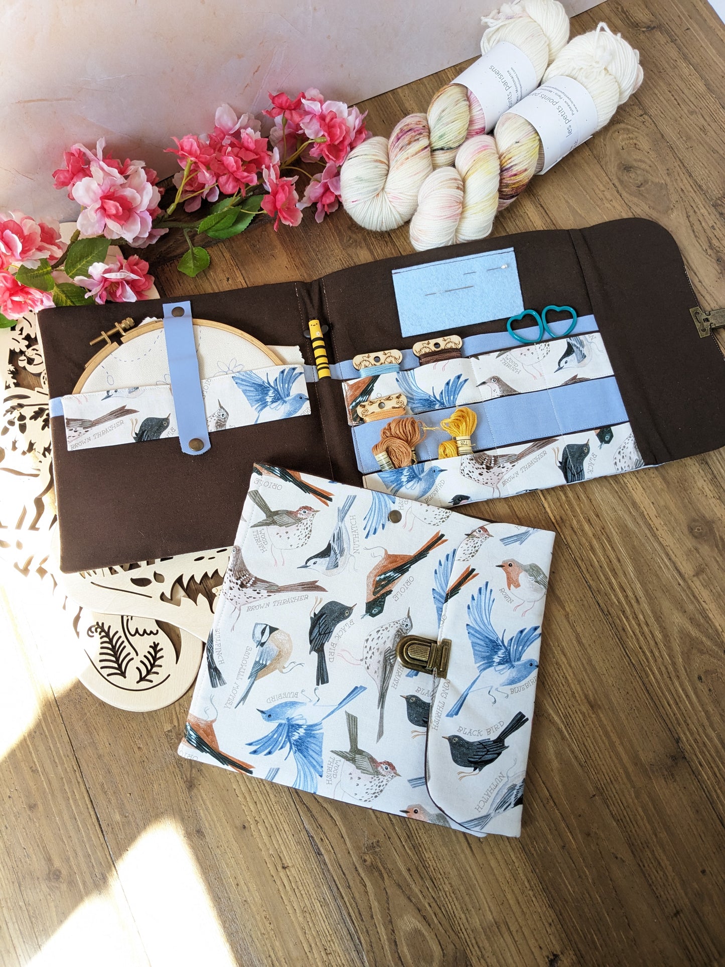 Pochette à broderie Oiseaux d'hiver