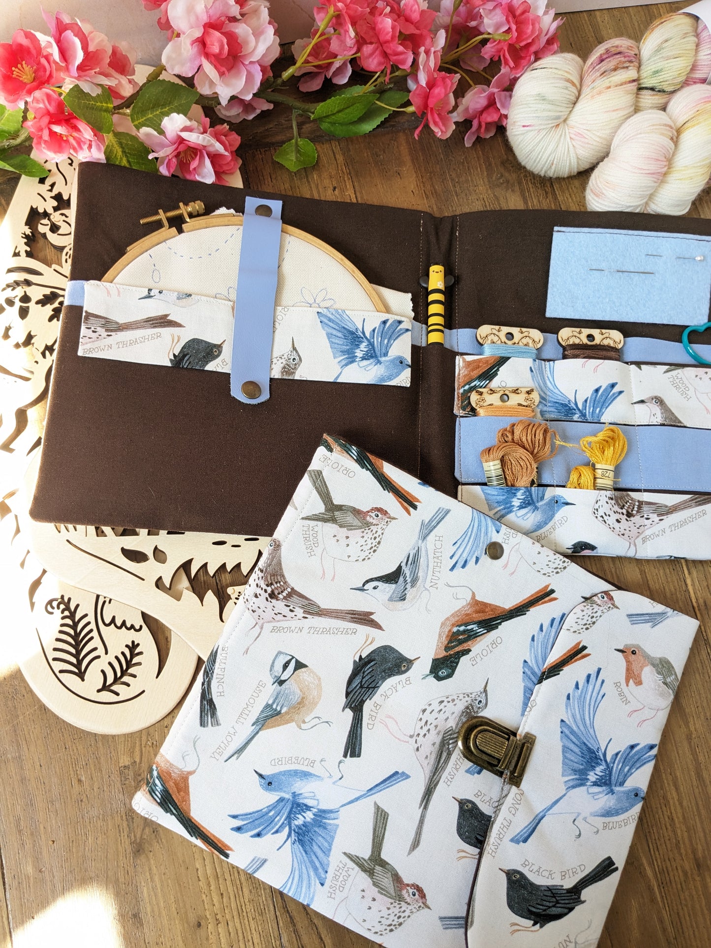 Pochette à broderie Oiseaux d'hiver