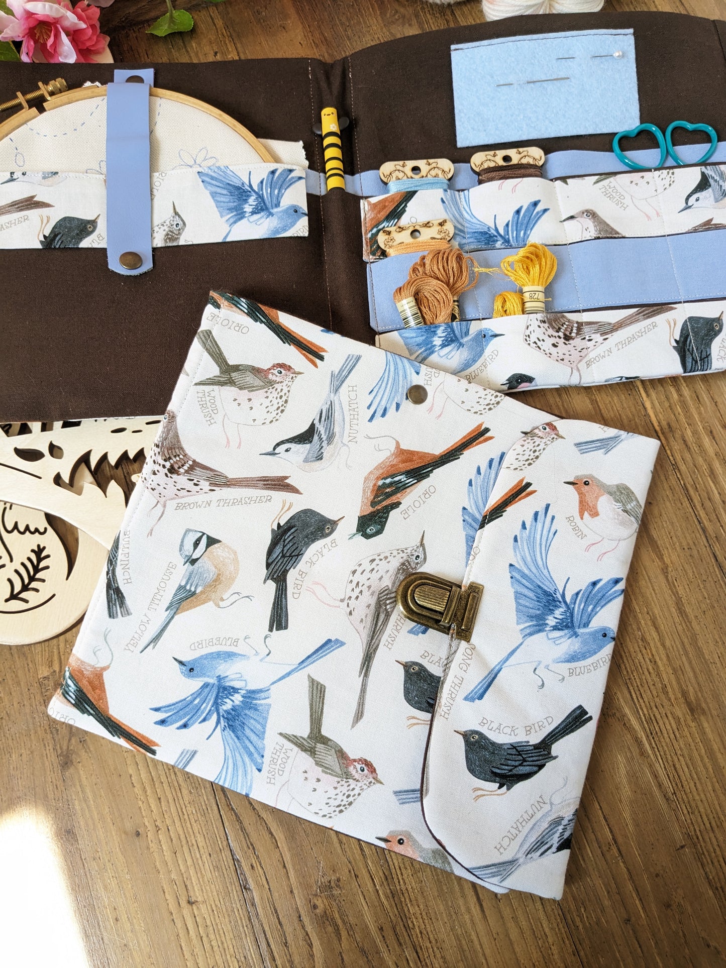 Pochette à broderie Oiseaux d'hiver