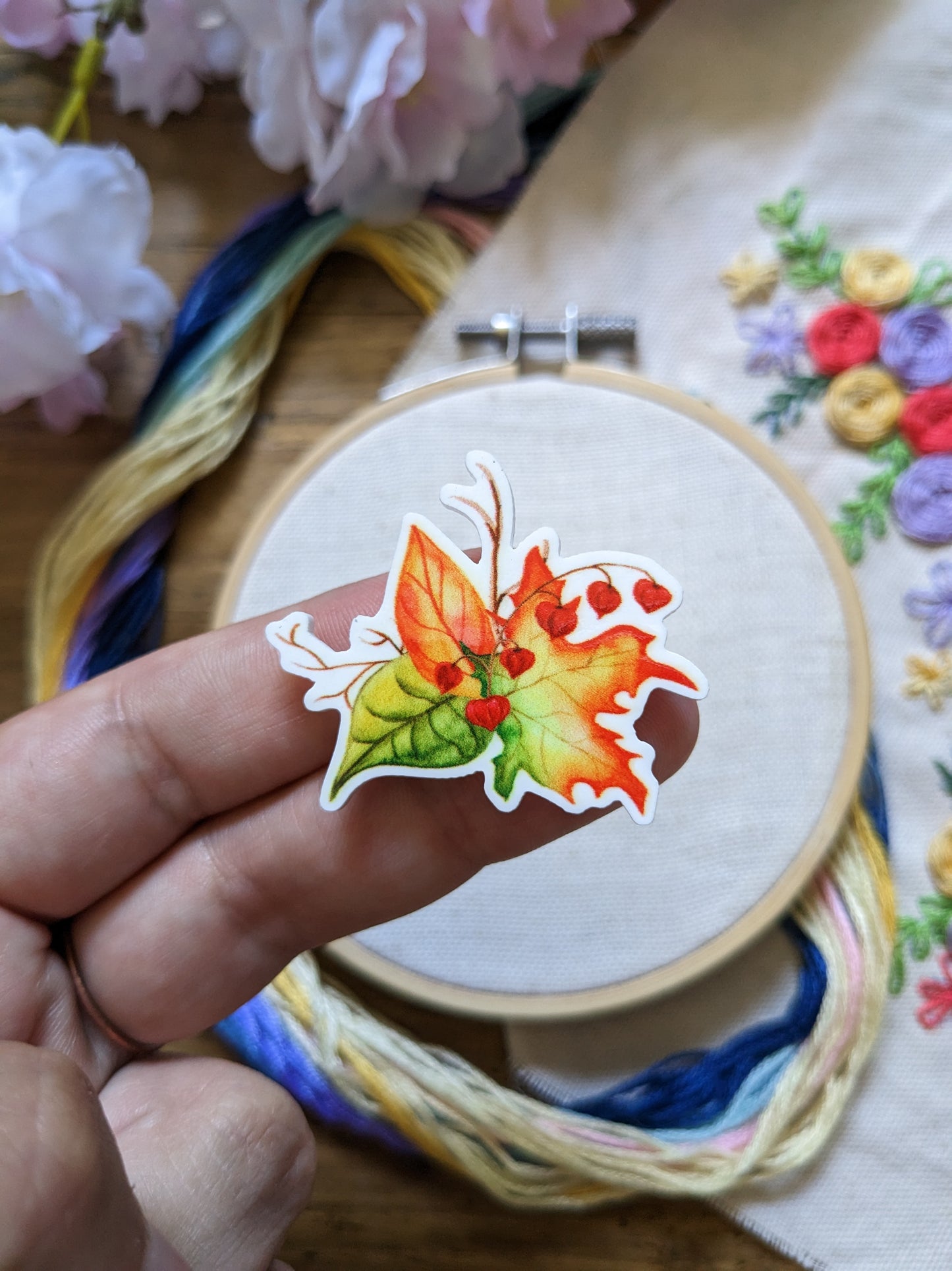 Magnetic needle holder / needle minder "Fox cuddle", "Sunflower", "Strawberry lemonade" or "Autumn leaves"