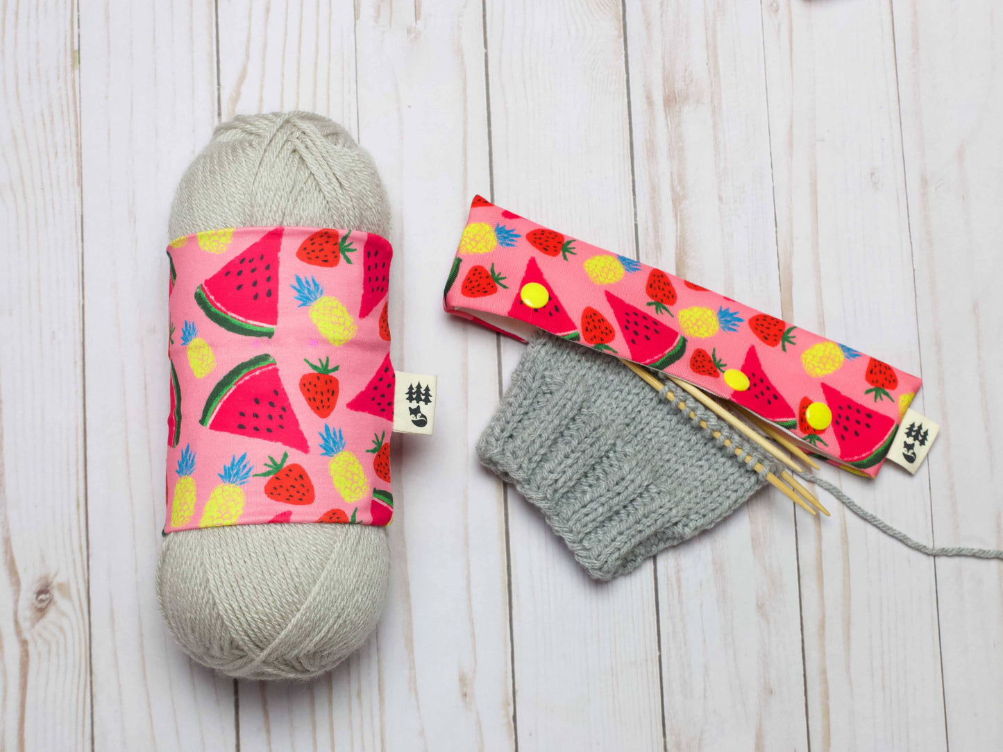 Étui pour aiguilles à chaussettes et DPN motif Pastèques