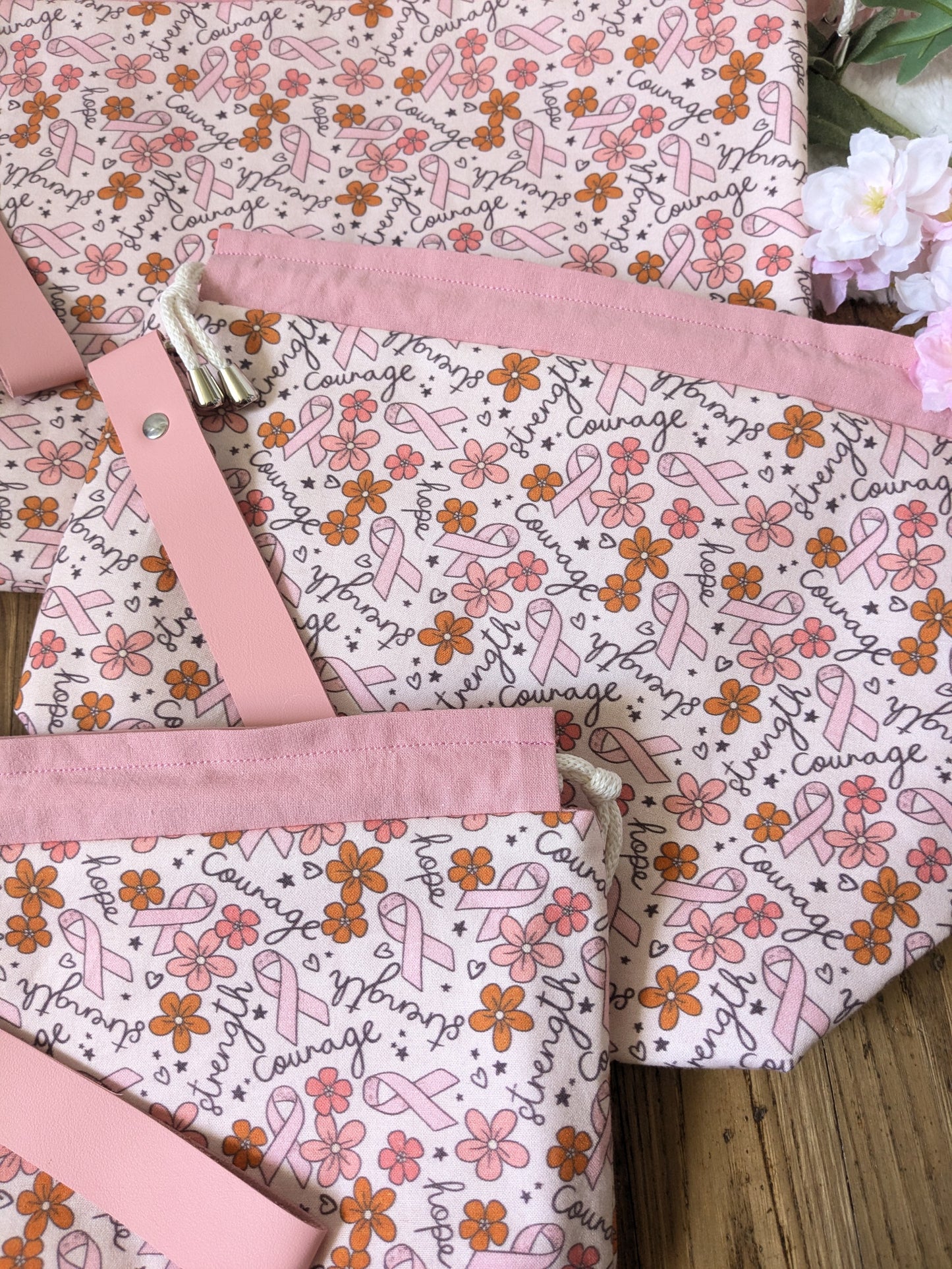 Sac à projet "Ruban rose"