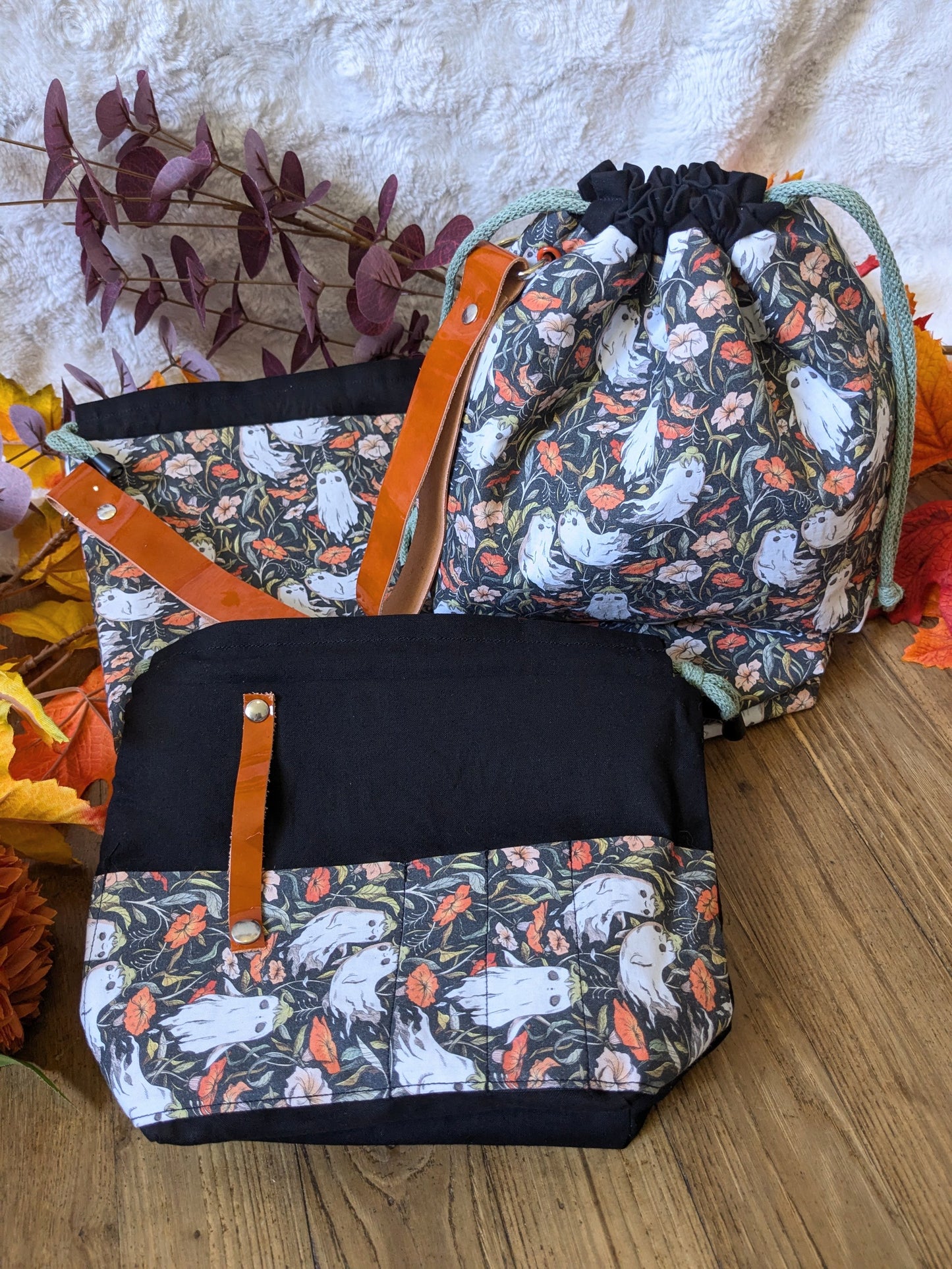 Sac à projet "Fantômes" imprimé Lixy illustration