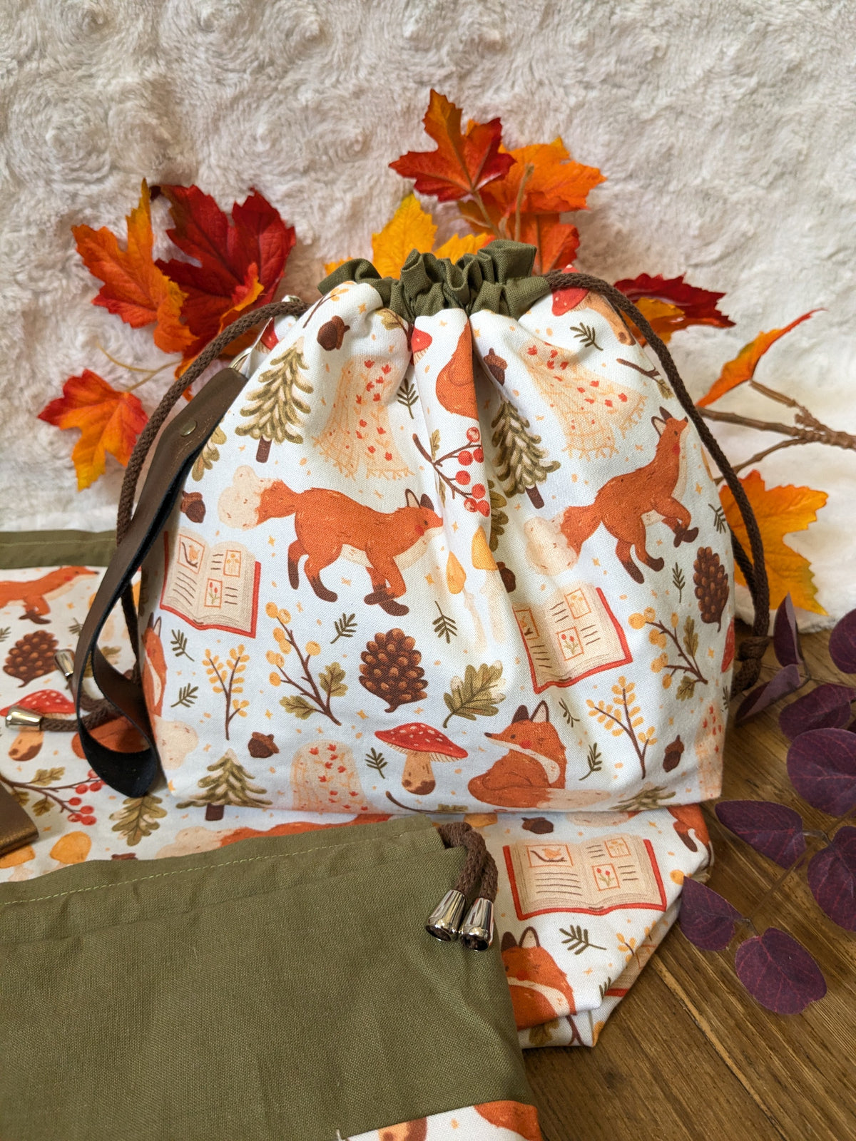 Sac à projet "Winter fox" motif Oh Jess Marie