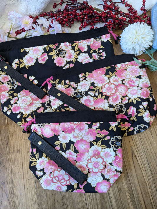 Sac à projet "Sakura roses"