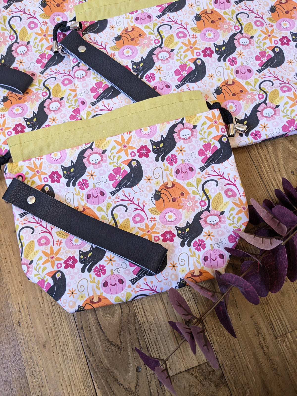 Sac à projet "Crows and cats" motif Lixy illustration