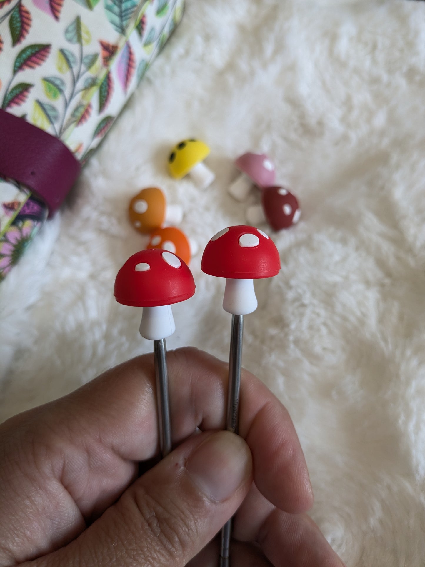 Bouchons d'aiguilles / protège pointes pour aiguilles à tricoter Champignons à partir de 2mm