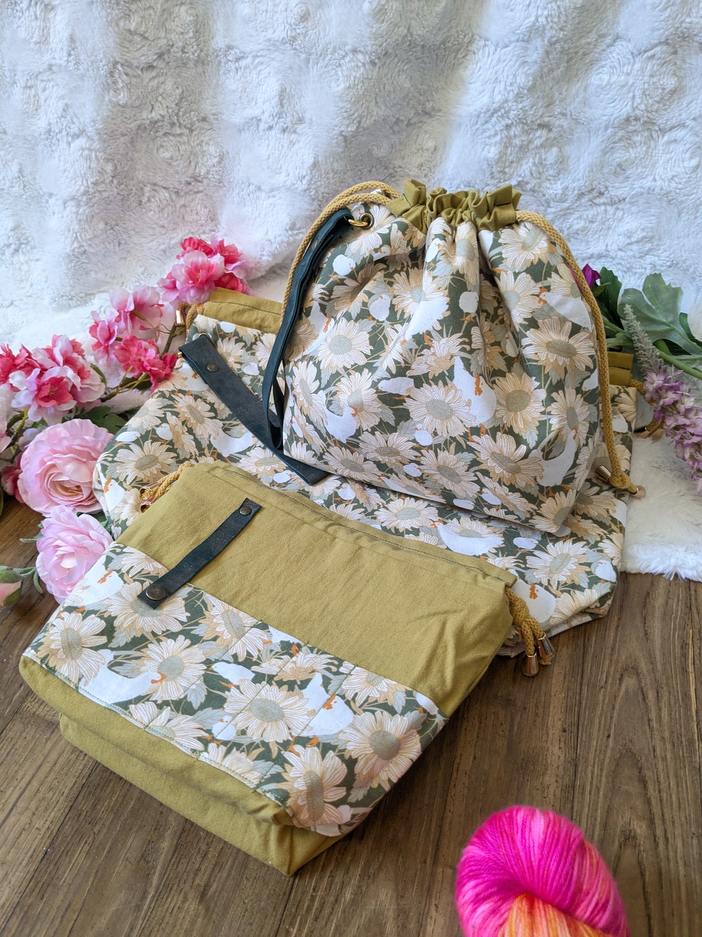 Sac à projet "Poules et tournesols"