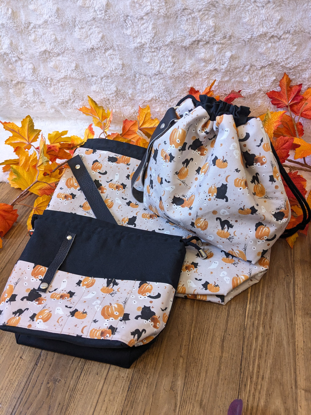 Sac à projet "Pumpkins and black cats"