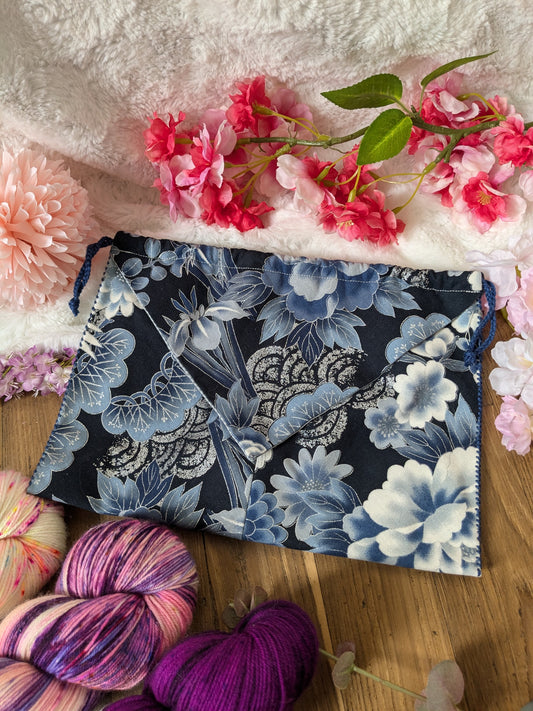 Pochette origami Pivoines argentées