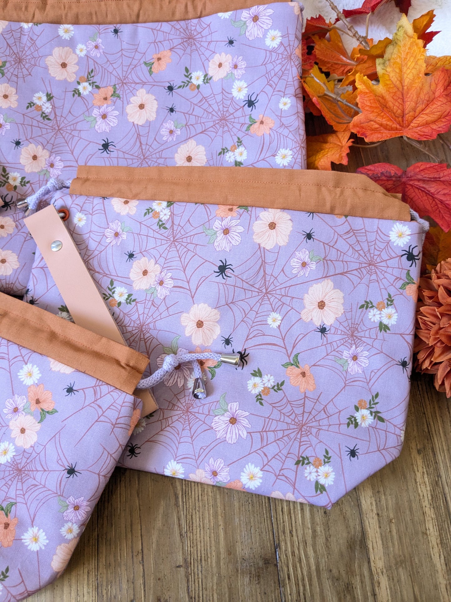 Sac à projet "Spiders and flower"
