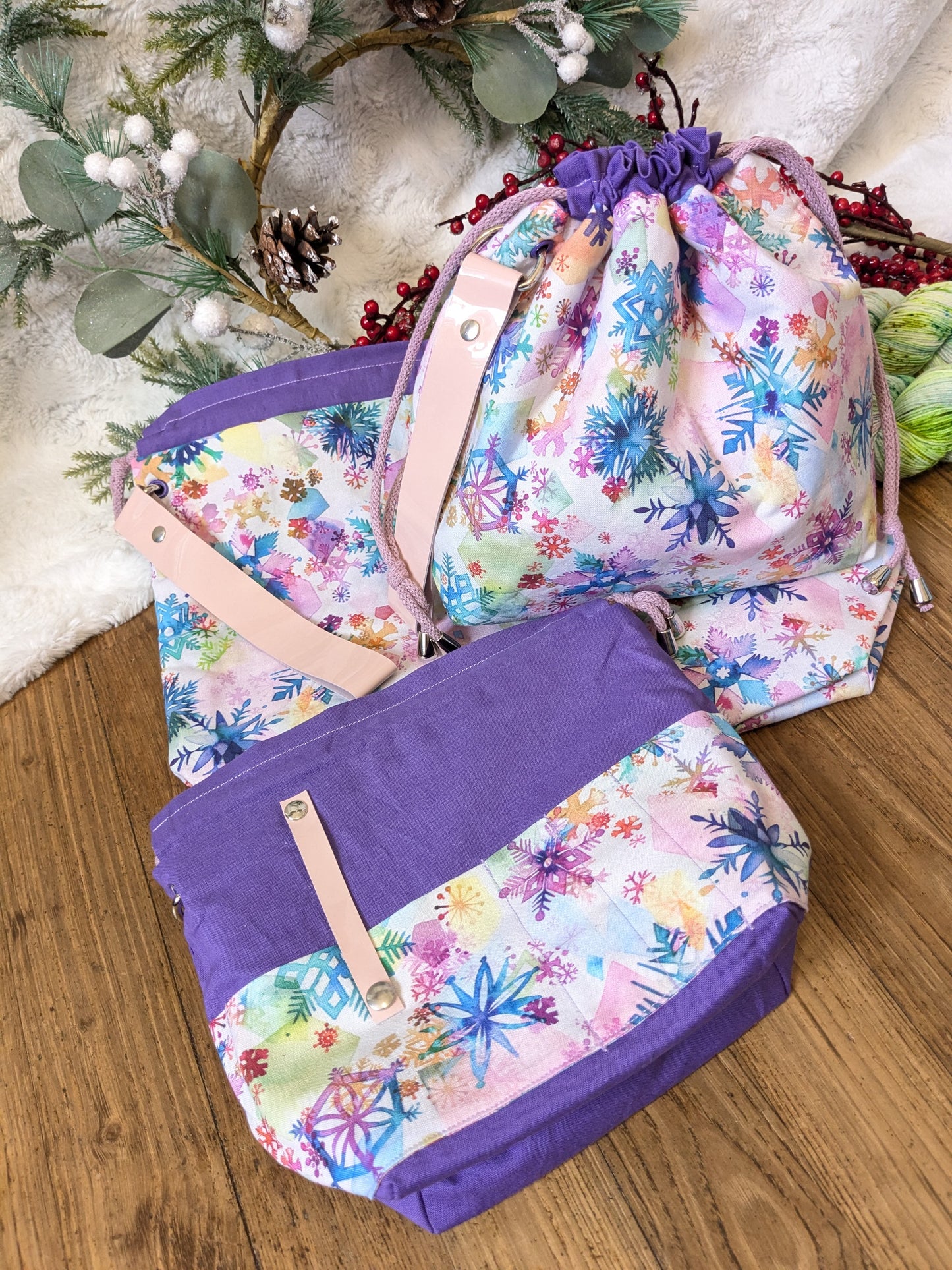 Sac à projet "Flocons merveilleux"