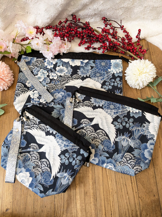 Sac à projet "Grues et iris"