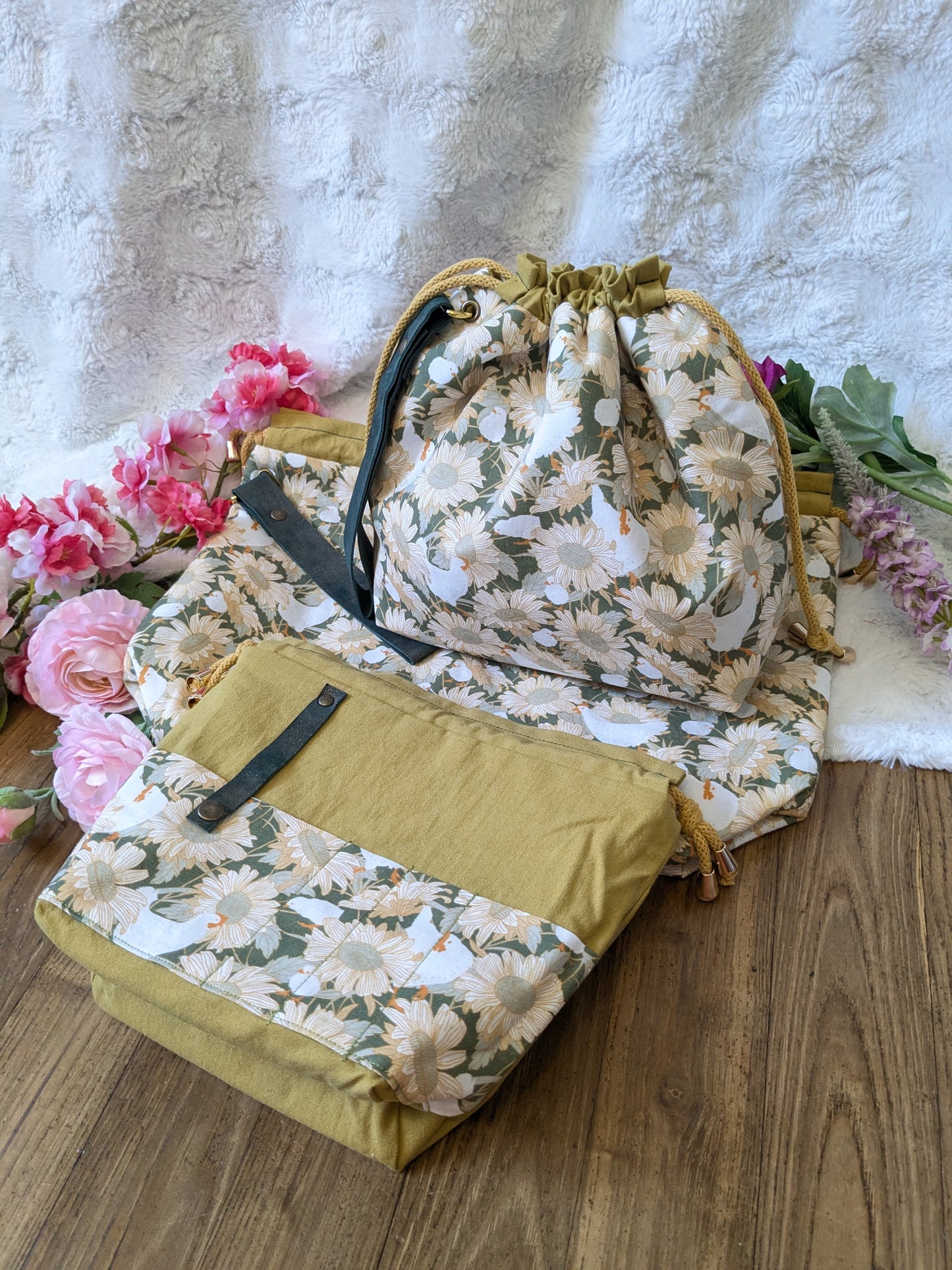 Sac à projet "Poules et tournesols"