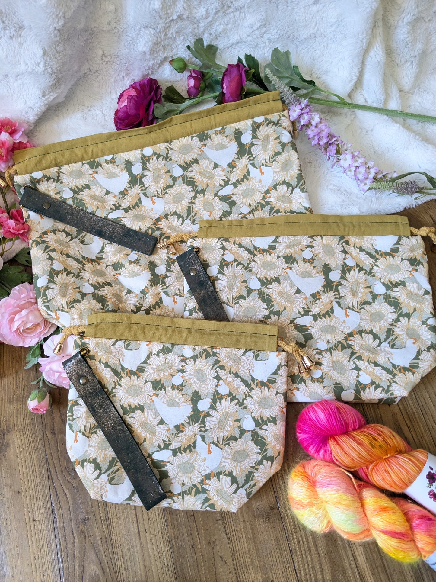 Sac à projet "Poules et tournesols"