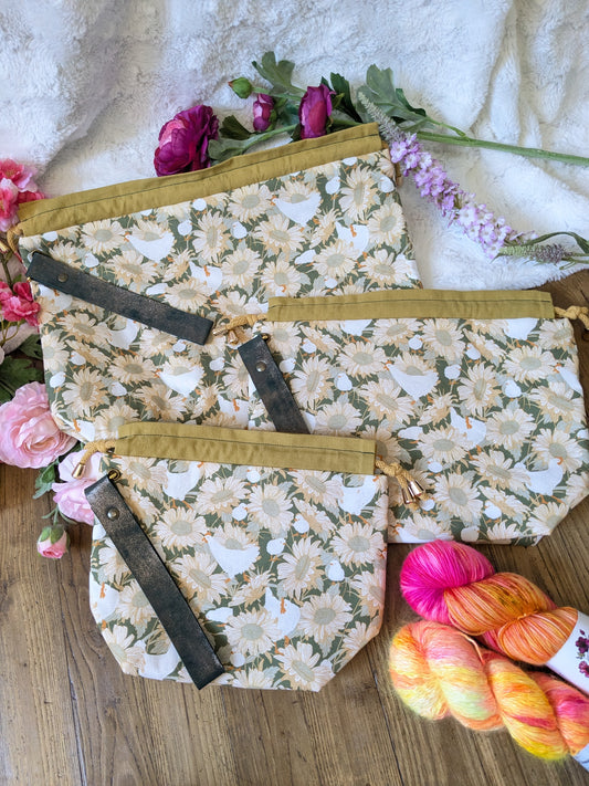 Sac à projet "Poules et tournesols"