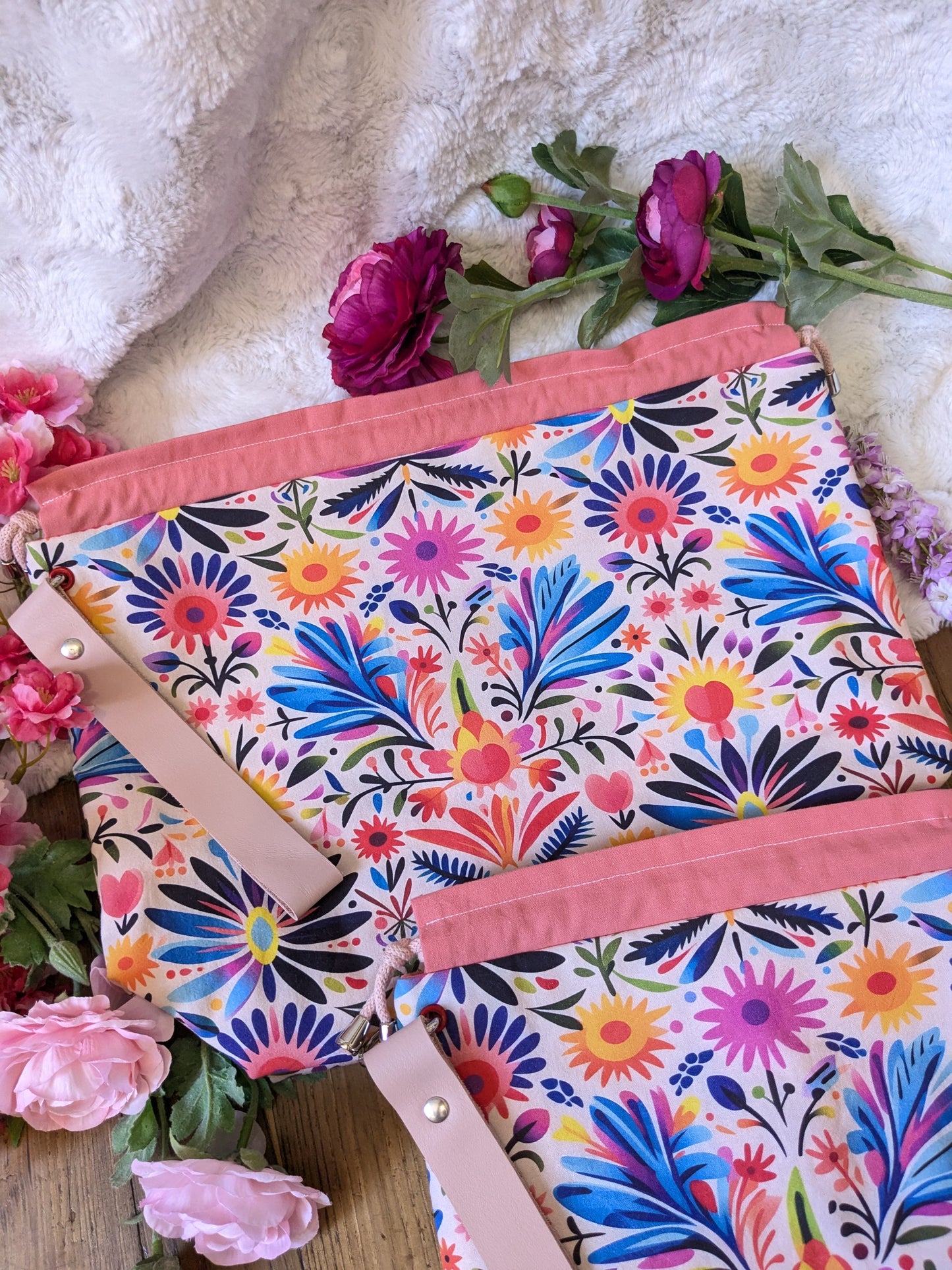 Sac à projet "Fleurs multicolores" motif La malotissu