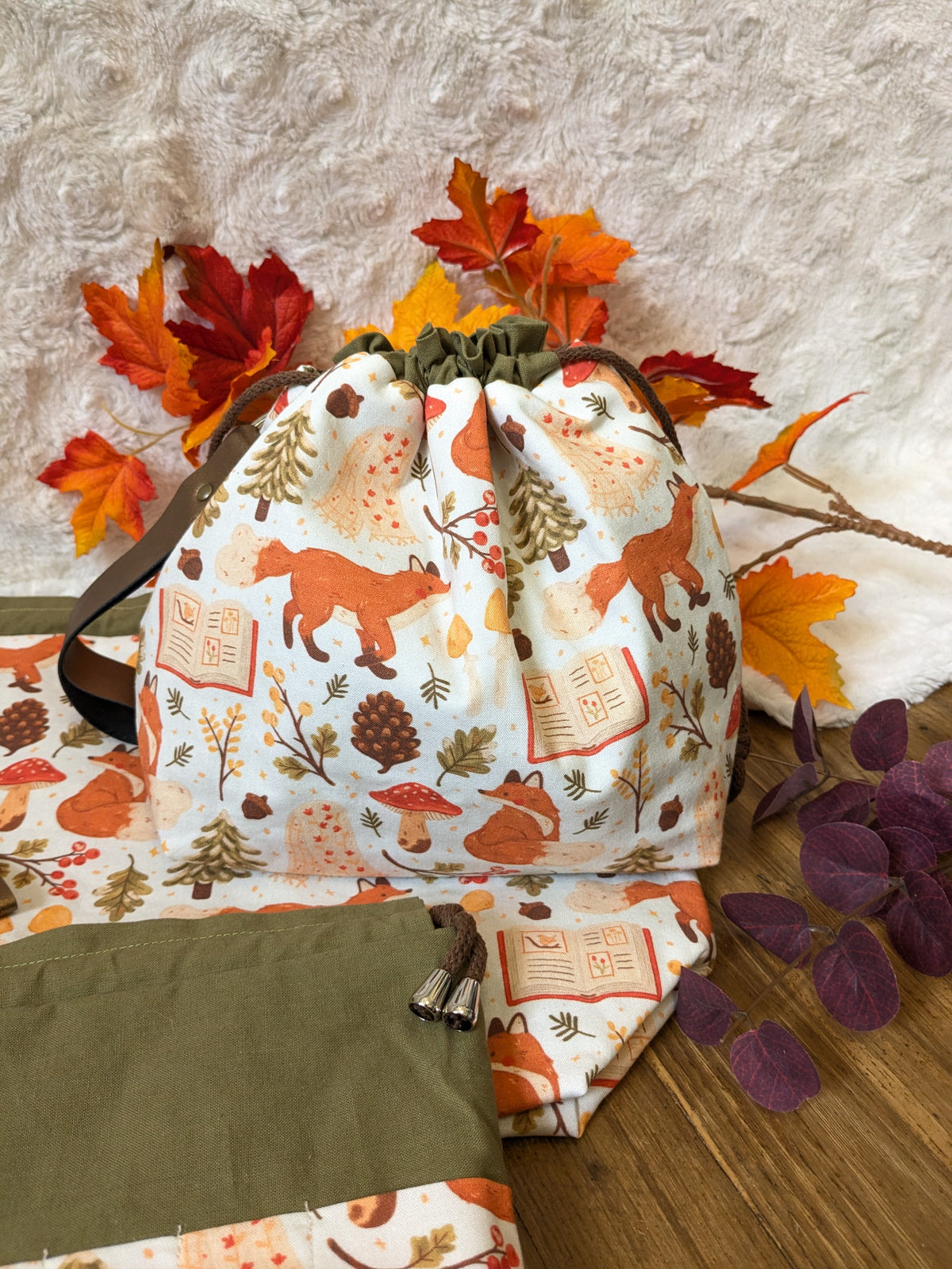 Sac à projet "Winter fox" motif Oh Jess Marie