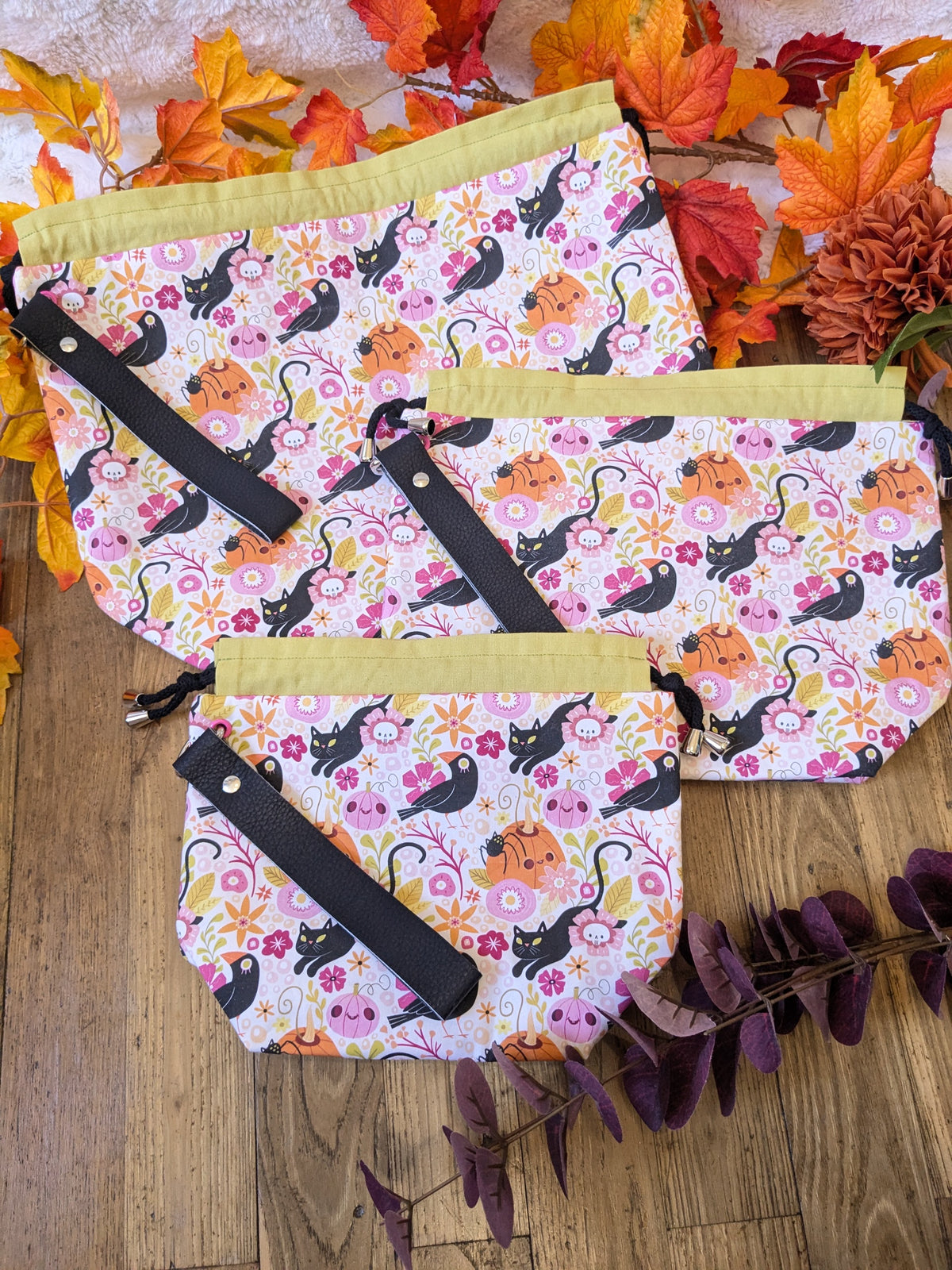 Sac à projet "Crows and cats" motif Lixy illustration