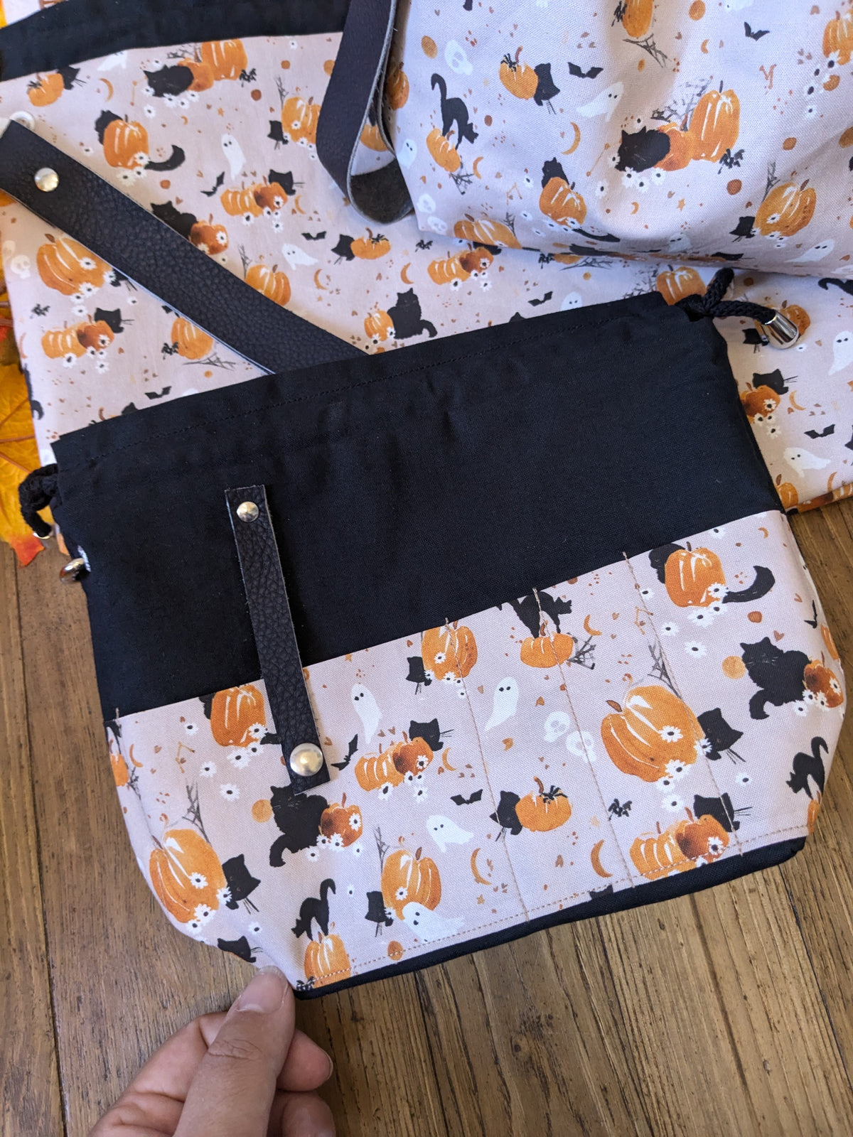Sac à projet "Pumpkins and black cats"