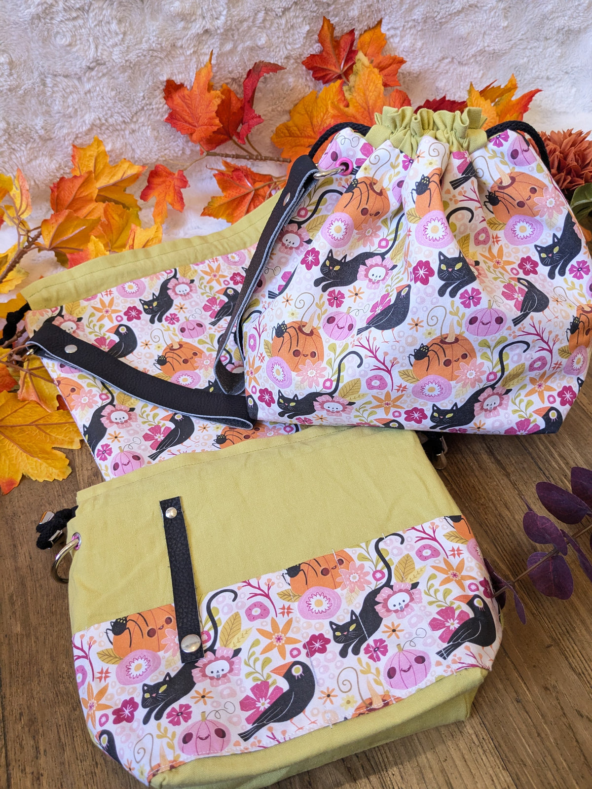 Sac à projet "Crows and cats" motif Lixy illustration