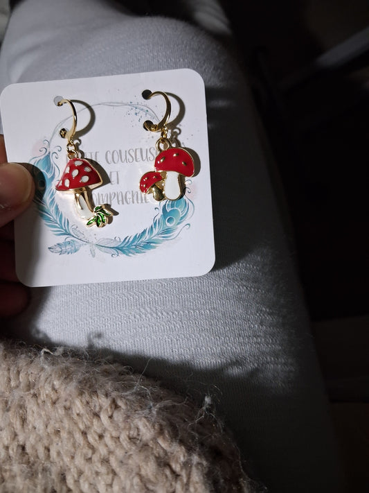 Lot de 2 marqueurs de mailles champignons pour Marianne