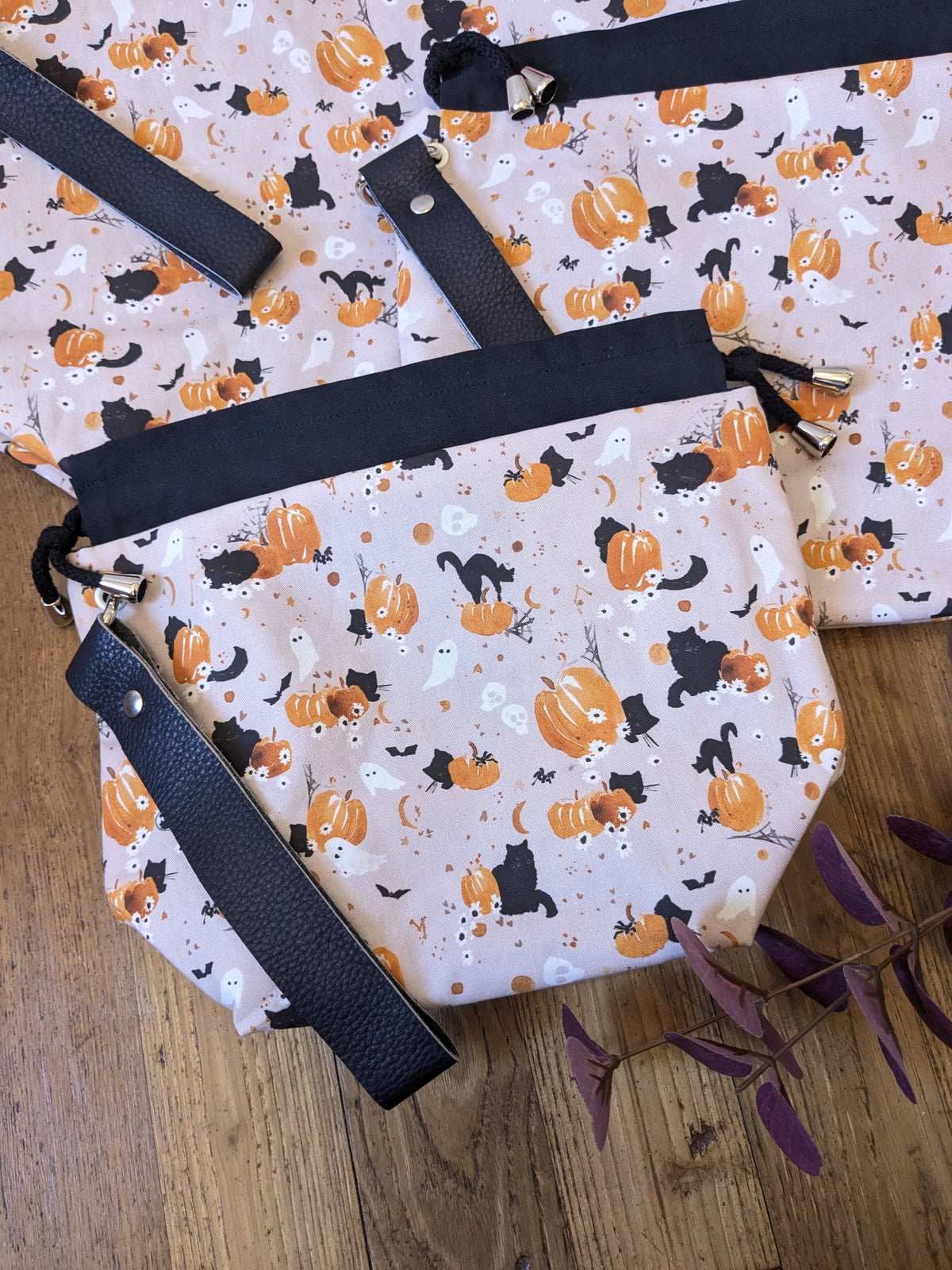 Sac à projet "Pumpkins and black cats"