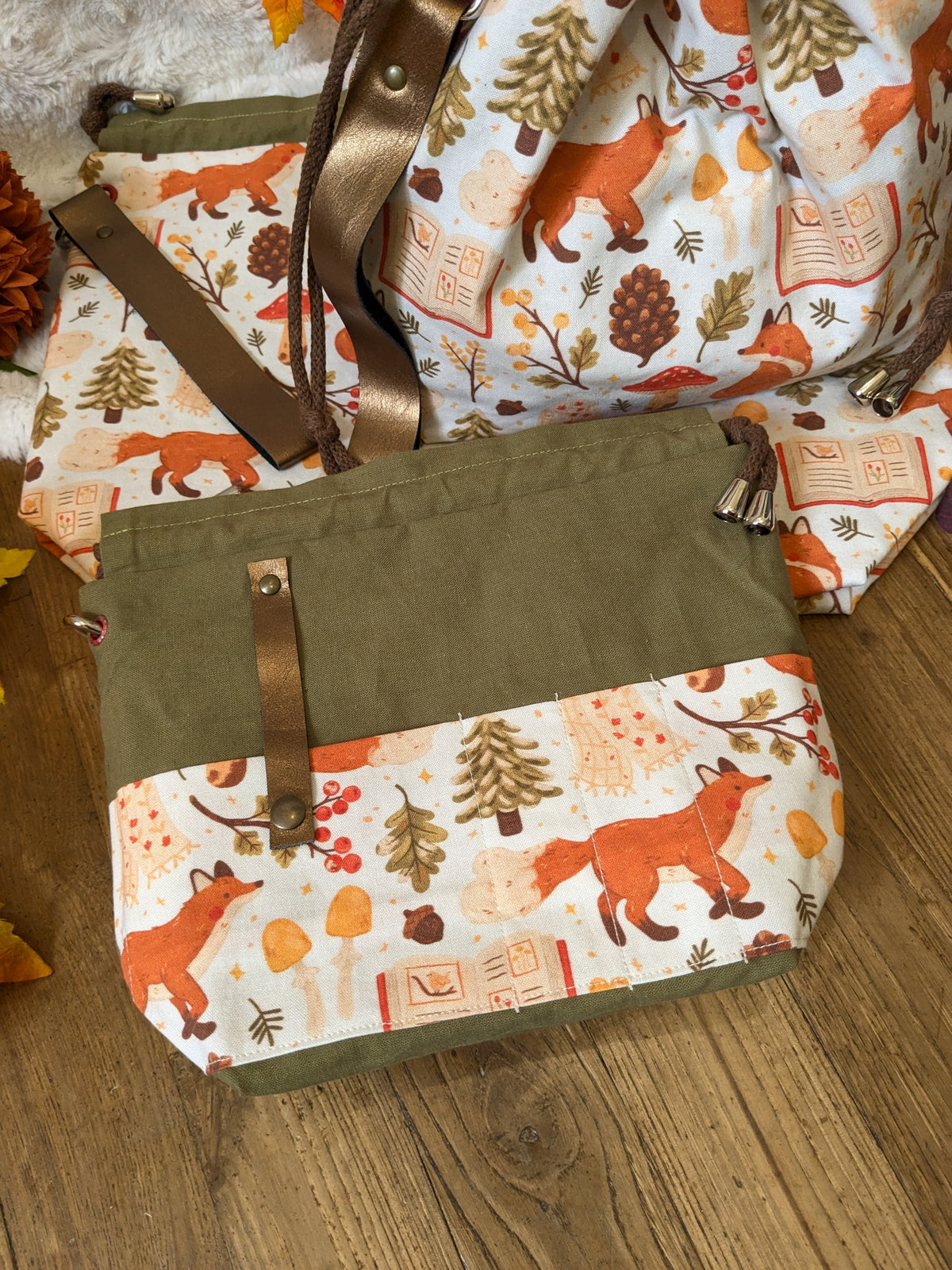 Sac à projet "Winter fox" motif Oh Jess Marie