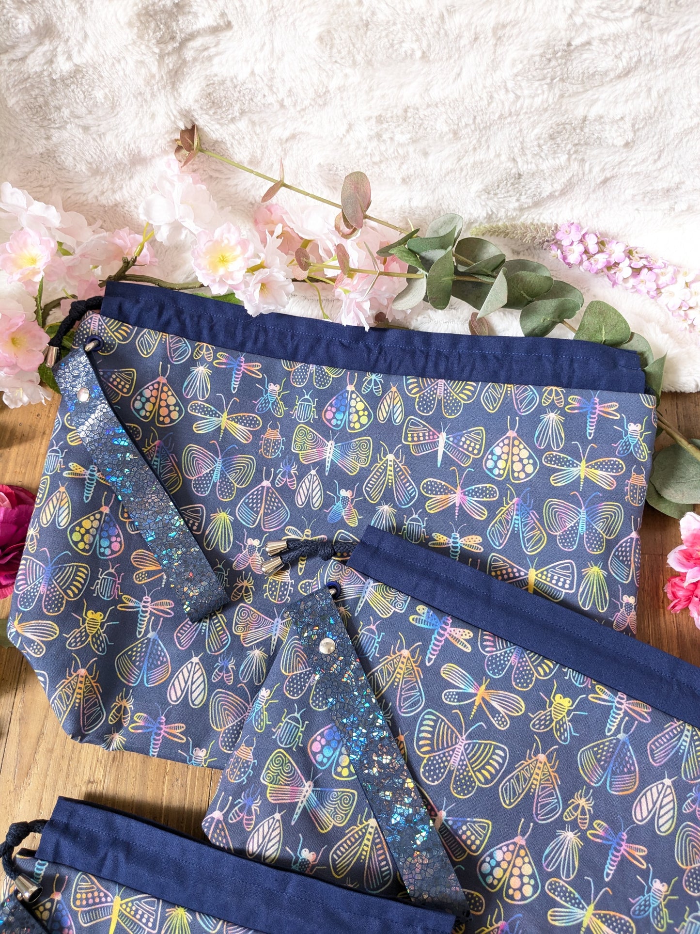 Sac à projet "Shining bugs"