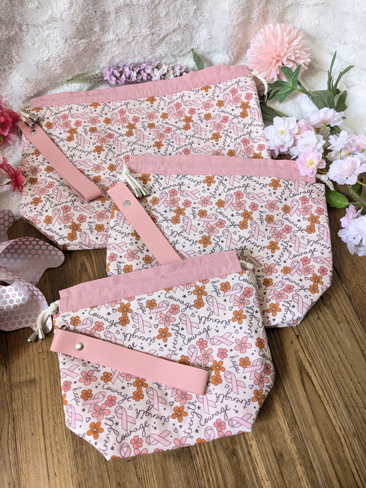Sac à projet "Ruban rose"