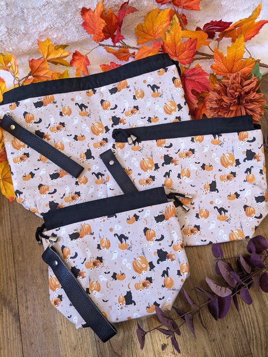 Sac à projet "Pumpkins and black cats"