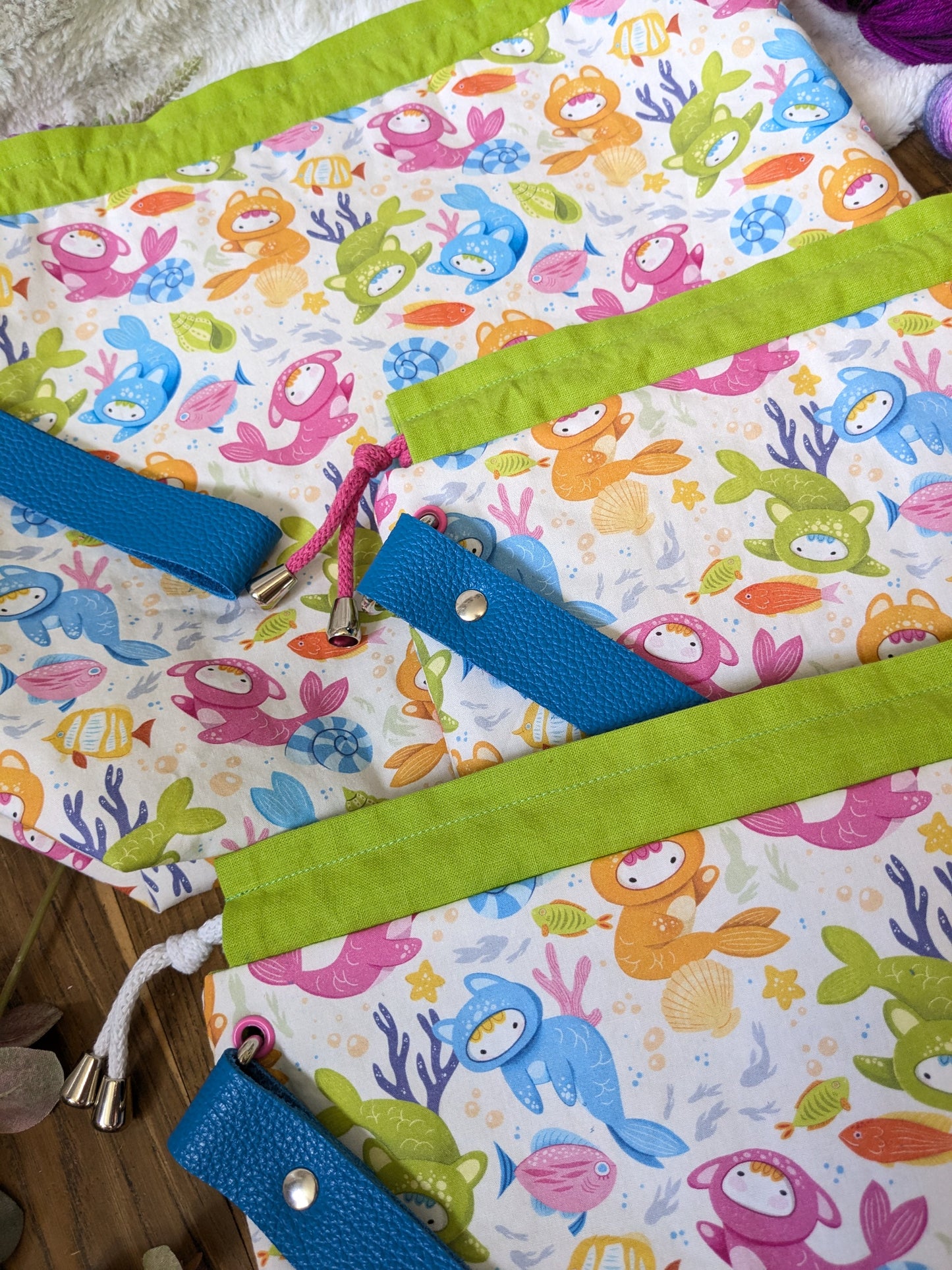 Sac à projet "Chats sirènes"