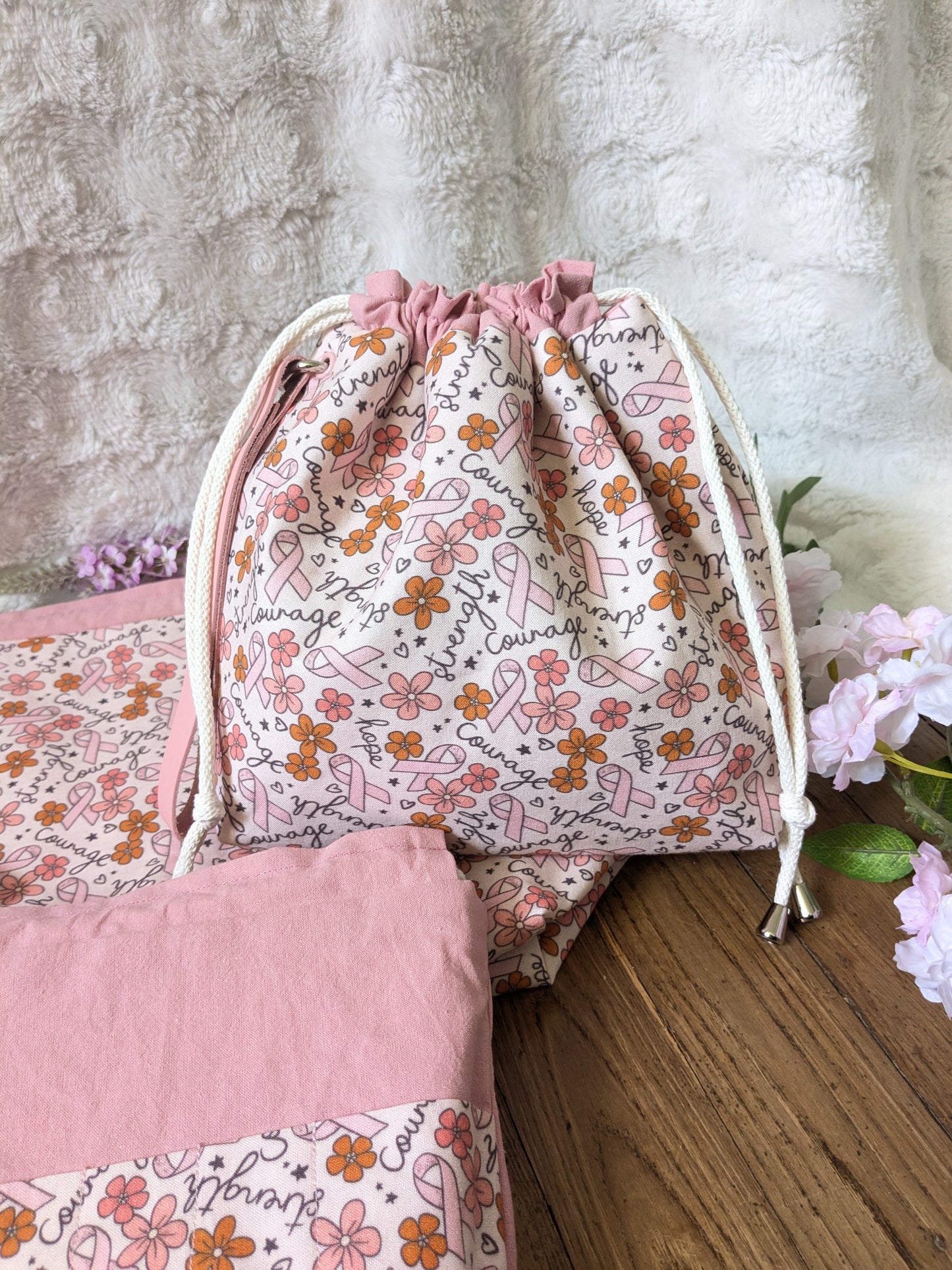 Sac à projet "Ruban rose"