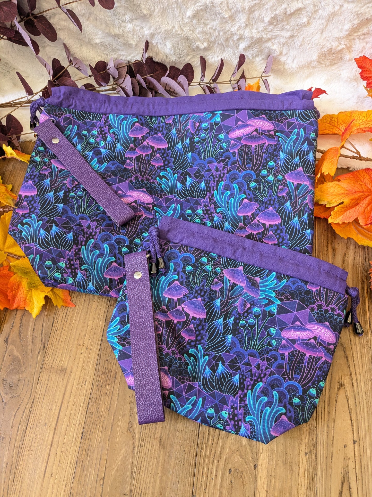 Sac à projet "Néon champignons"