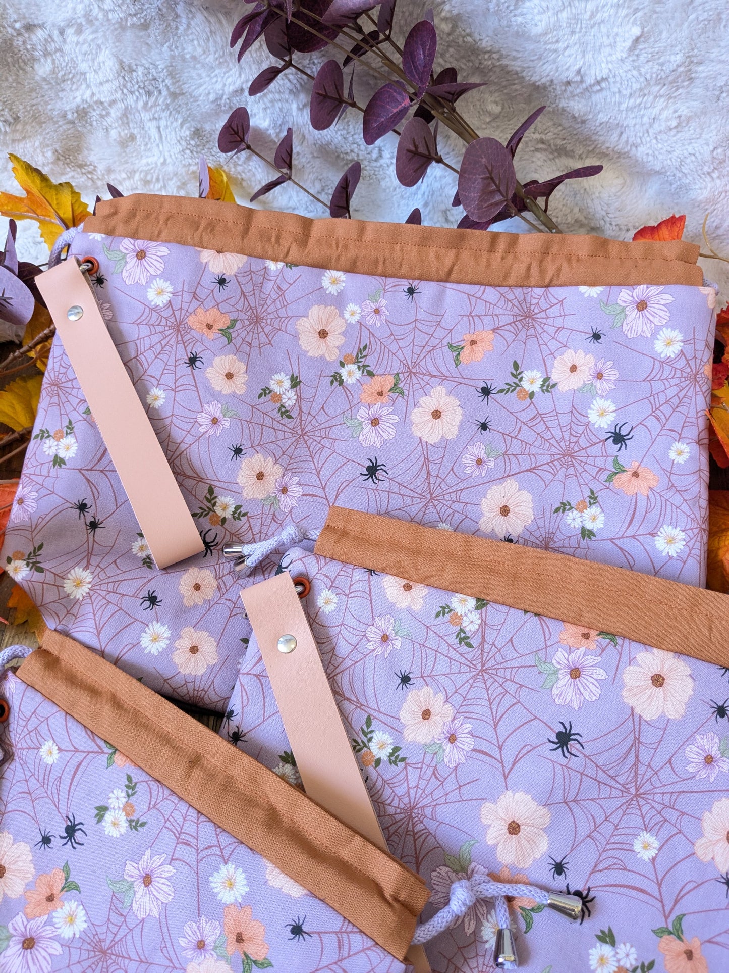 Sac à projet "Spiders and flower"