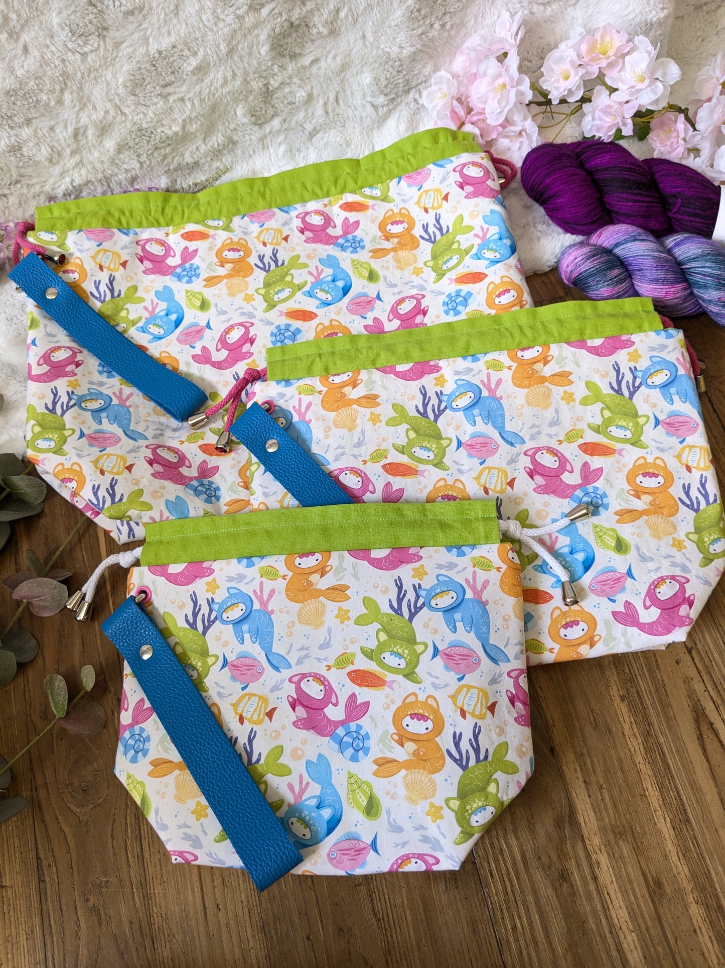 Sac à projet "Chats sirènes"