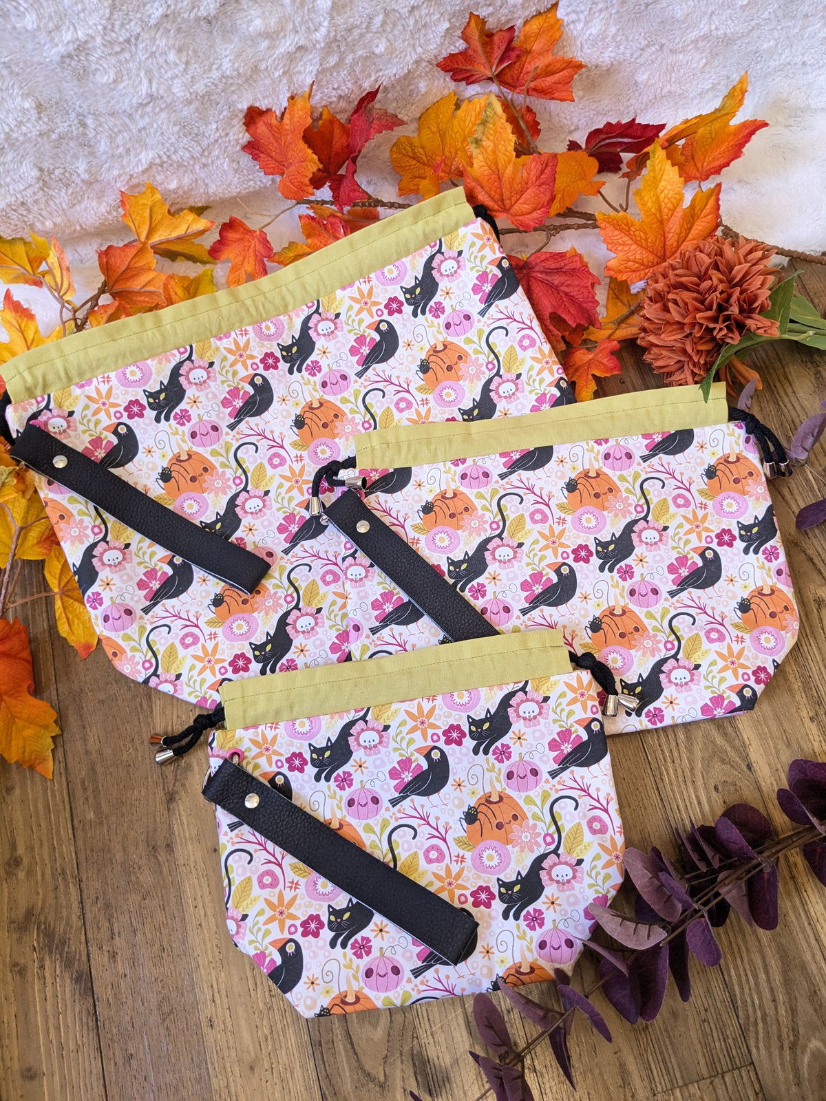 Sac à projet "Crows and cats" motif Lixy illustration