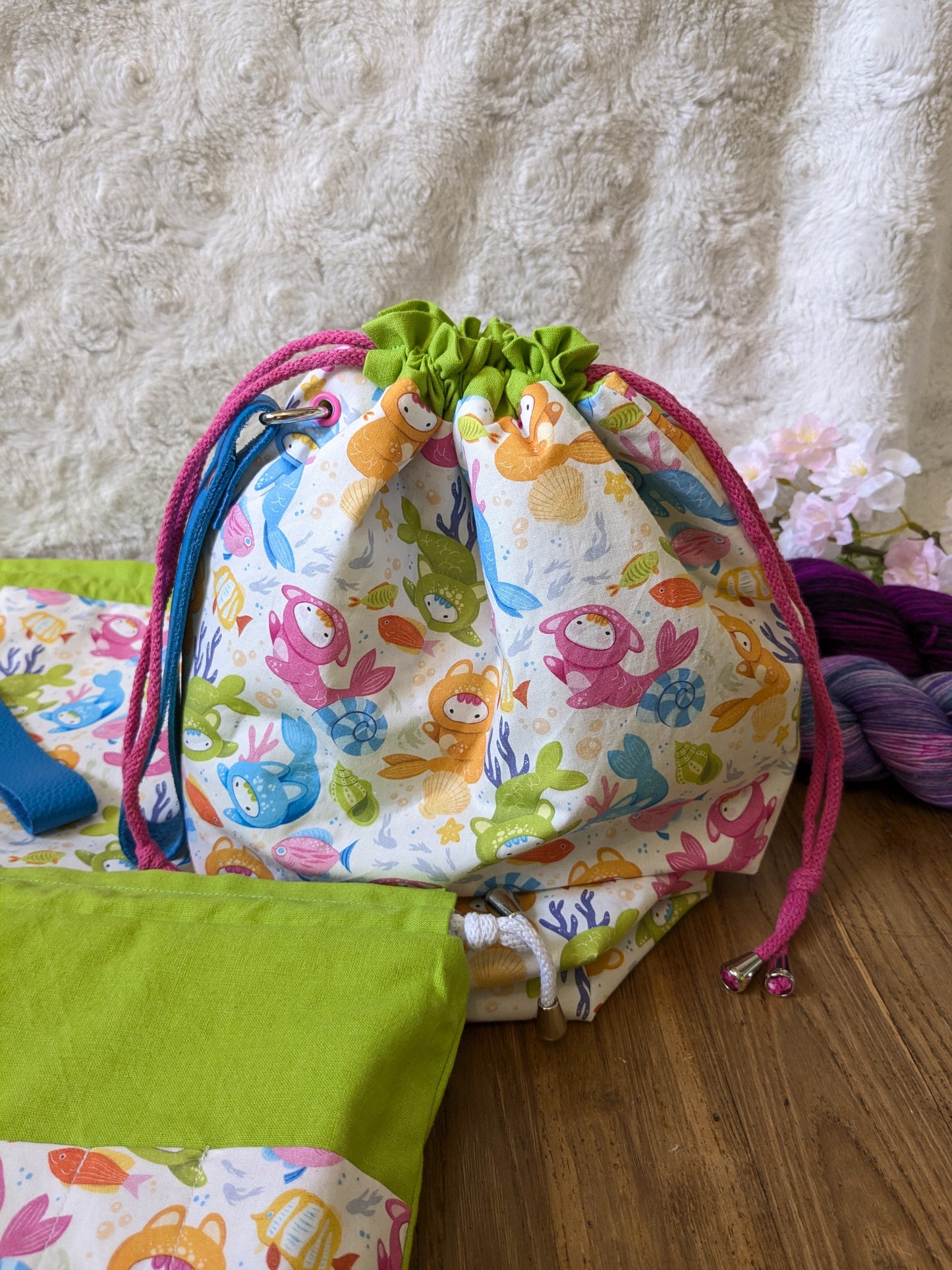 Sac à projet "Chats sirènes"