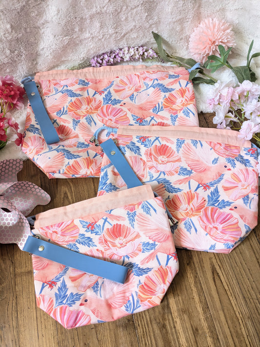 Sac à projet "Pink birds"