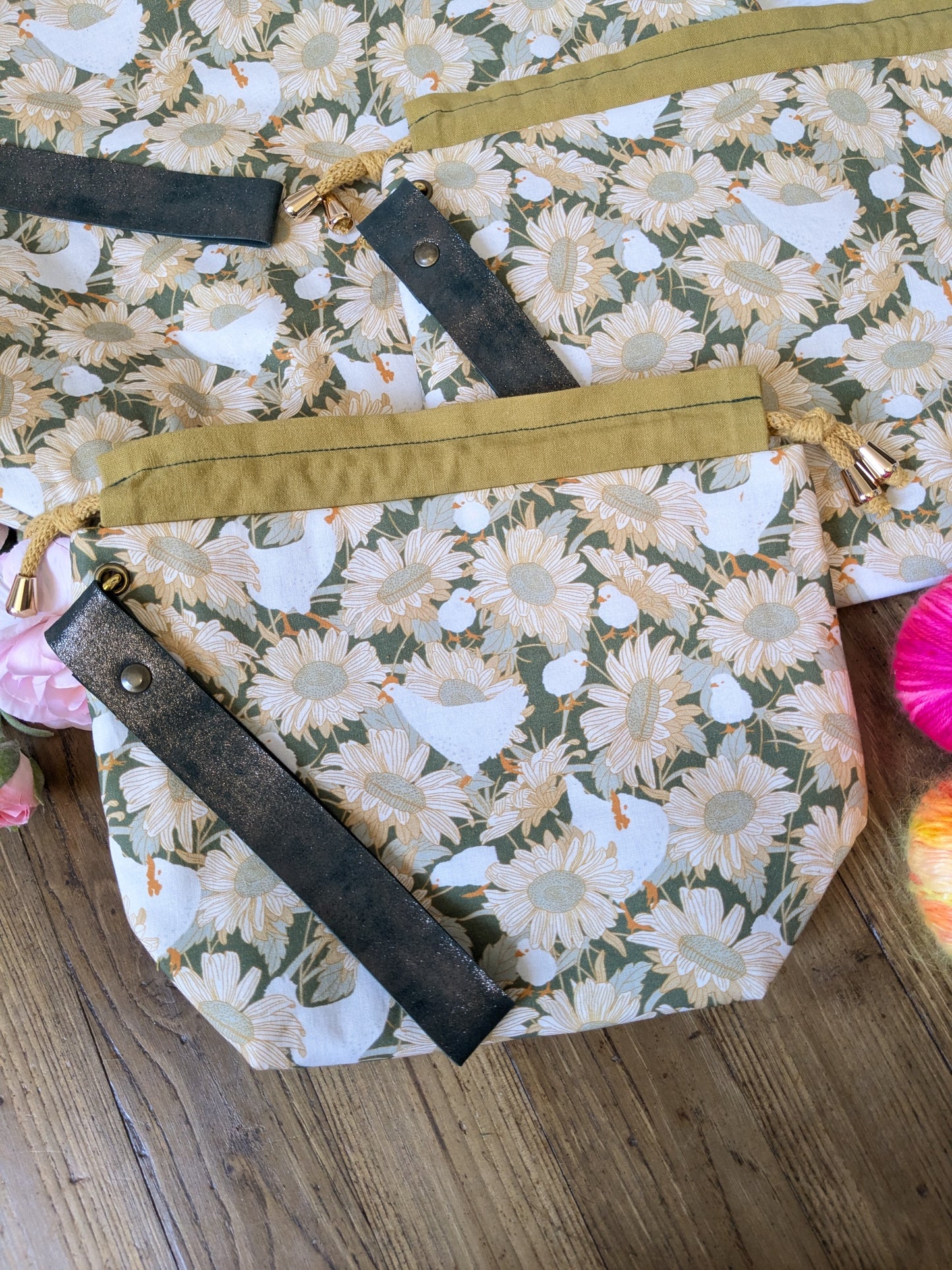 Sac à projet "Poules et tournesols"