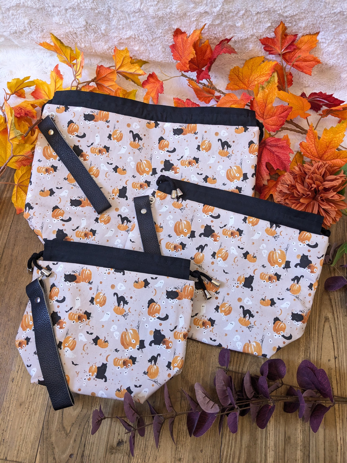 Sac à projet "Pumpkins and black cats"