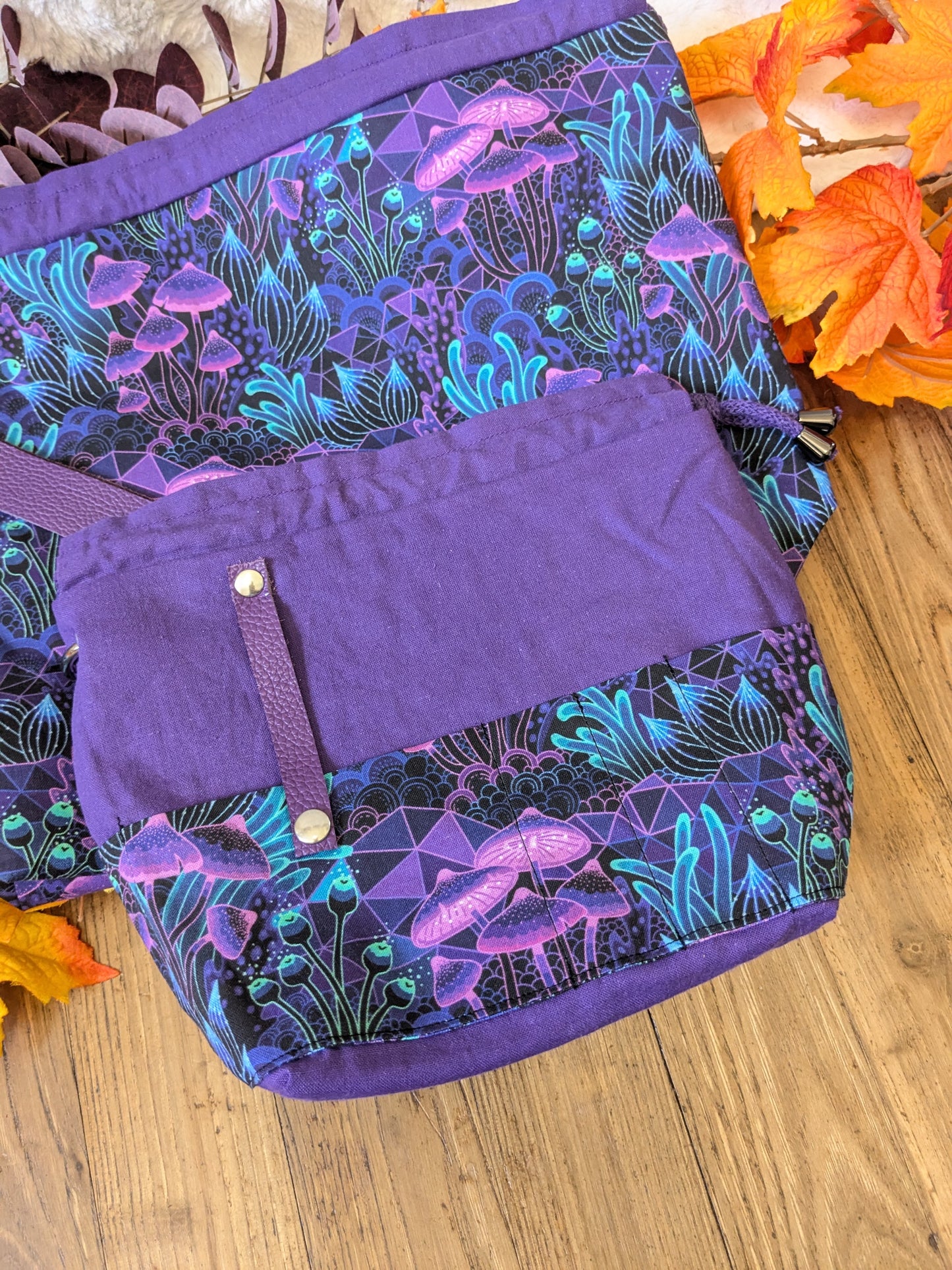Sac à projet "Néon champignons"