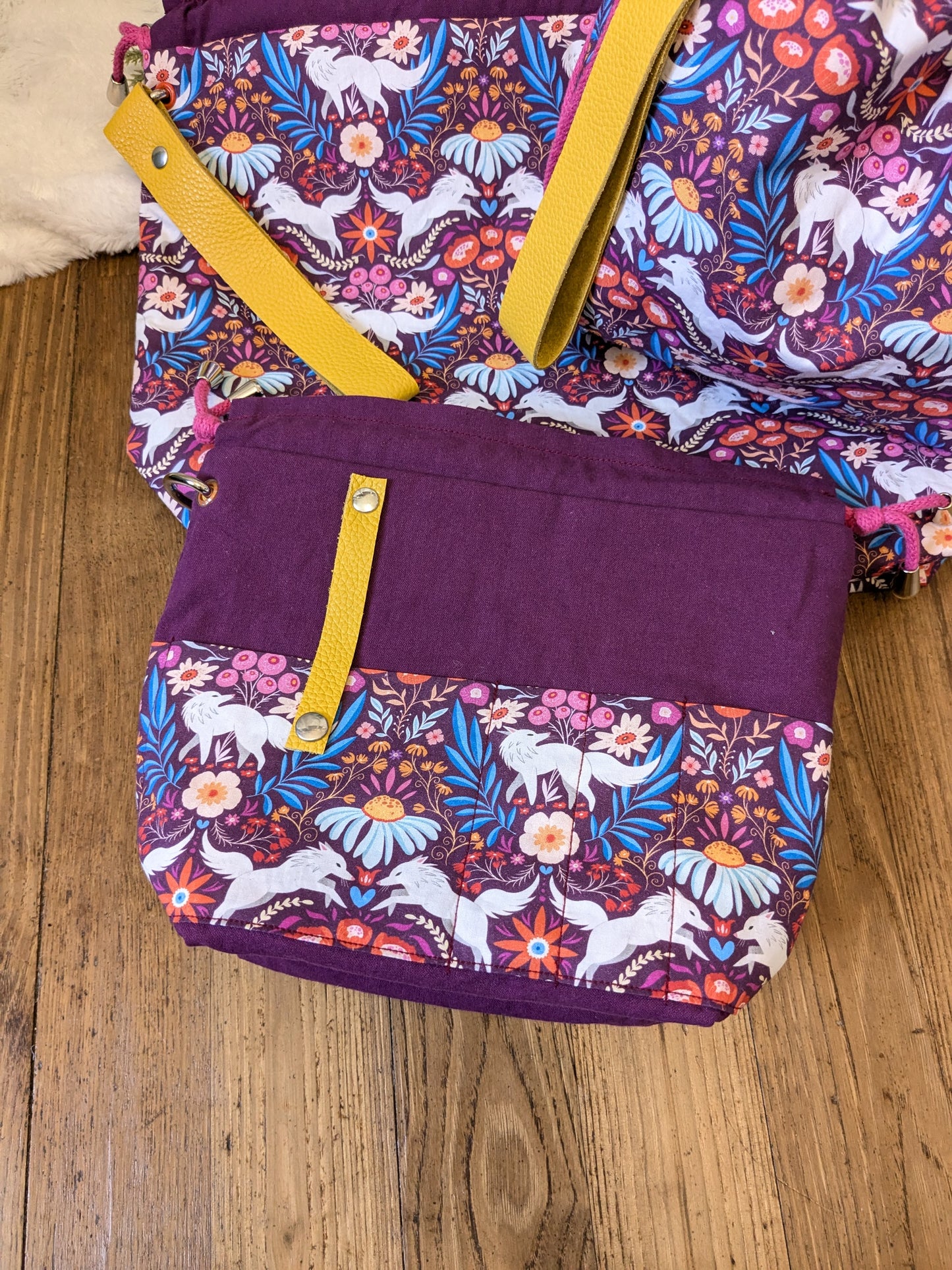 Sac à projet "Loups blancs" imprimé Lixy illustration