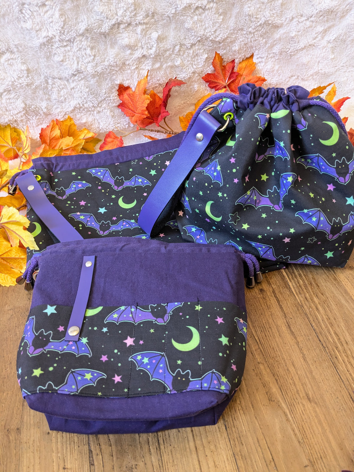 Sac à projet "Bats and moon"
