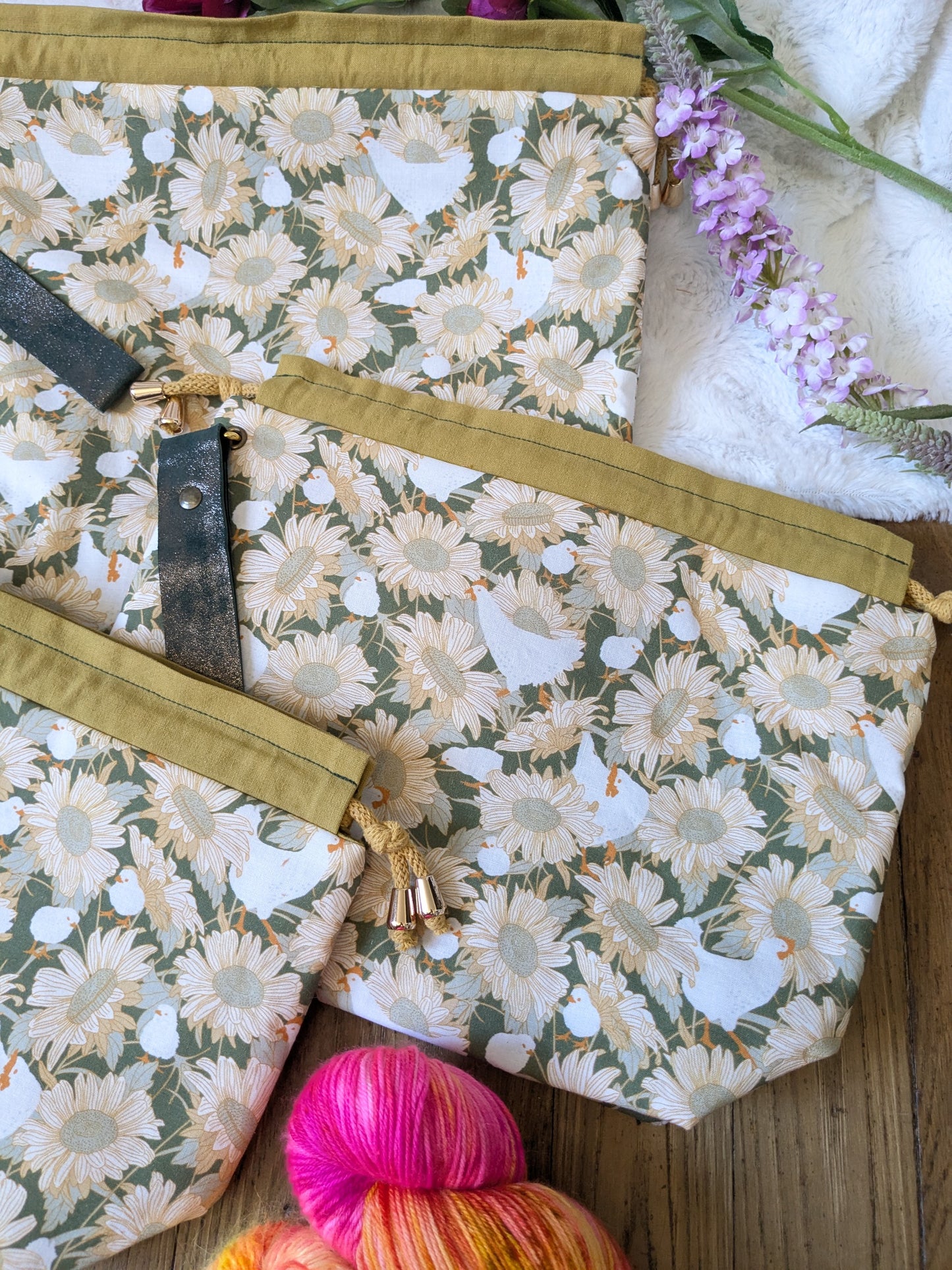 Sac à projet "Poules et tournesols"