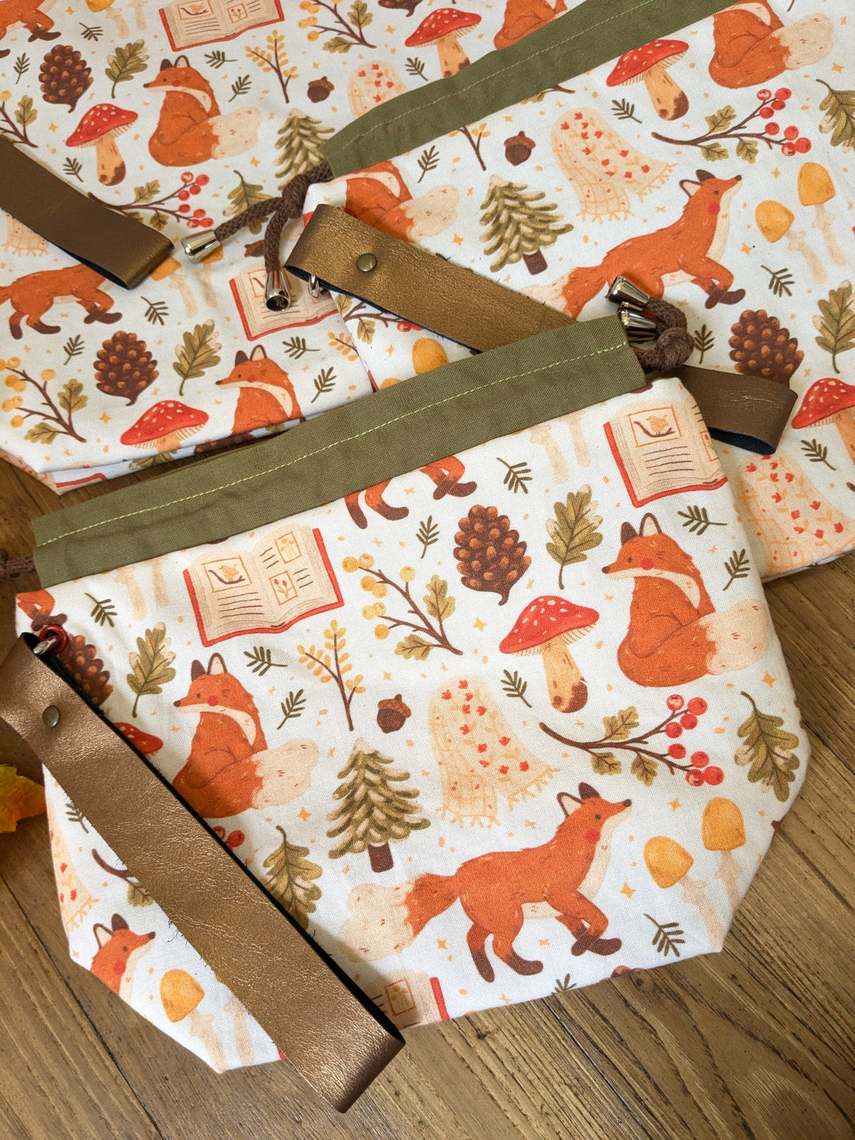 Sac à projet "Winter fox" motif Oh Jess Marie