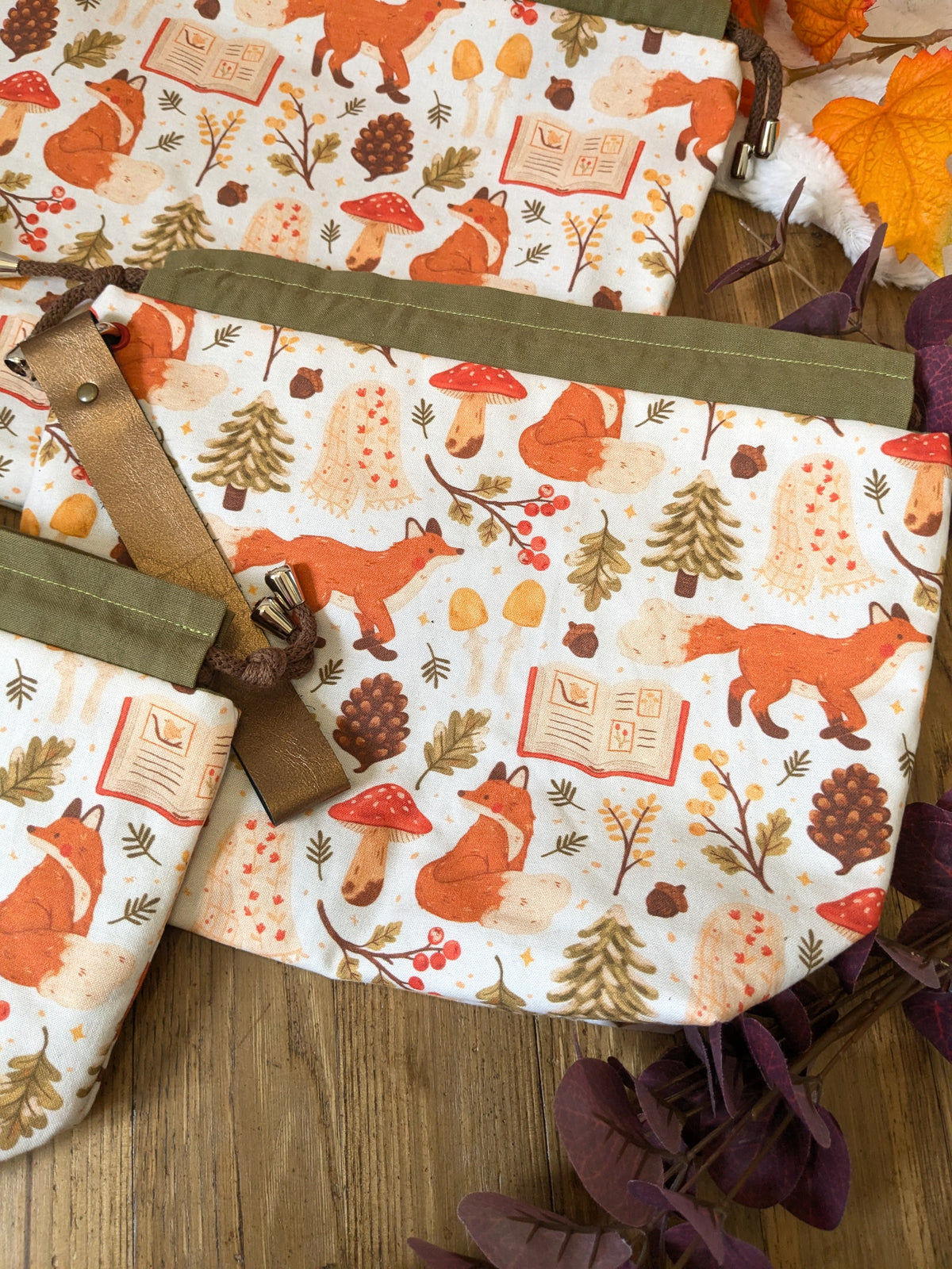 Sac à projet "Winter fox" motif Oh Jess Marie